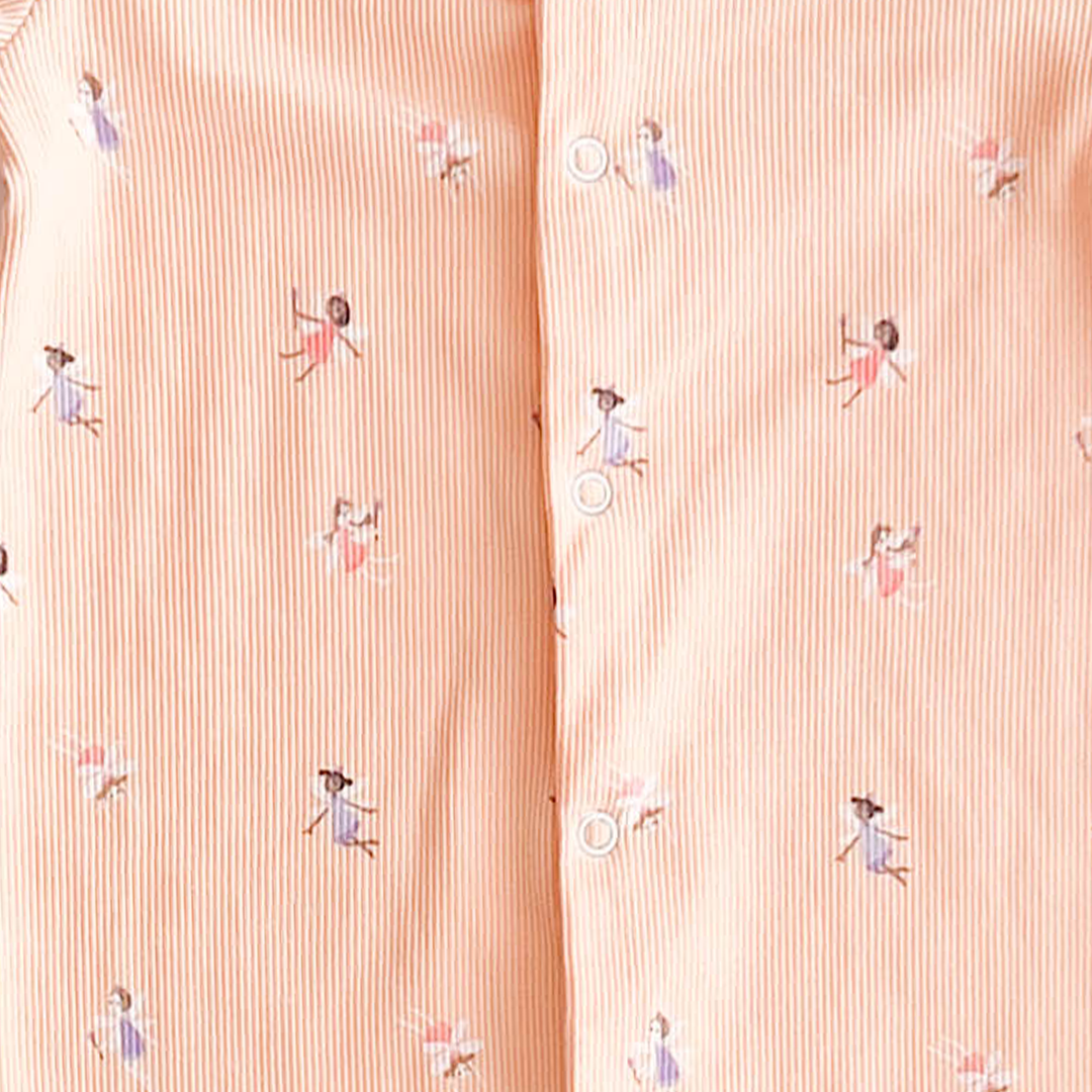 PASTEL ORANGE RIBBED SLEEPSUIT