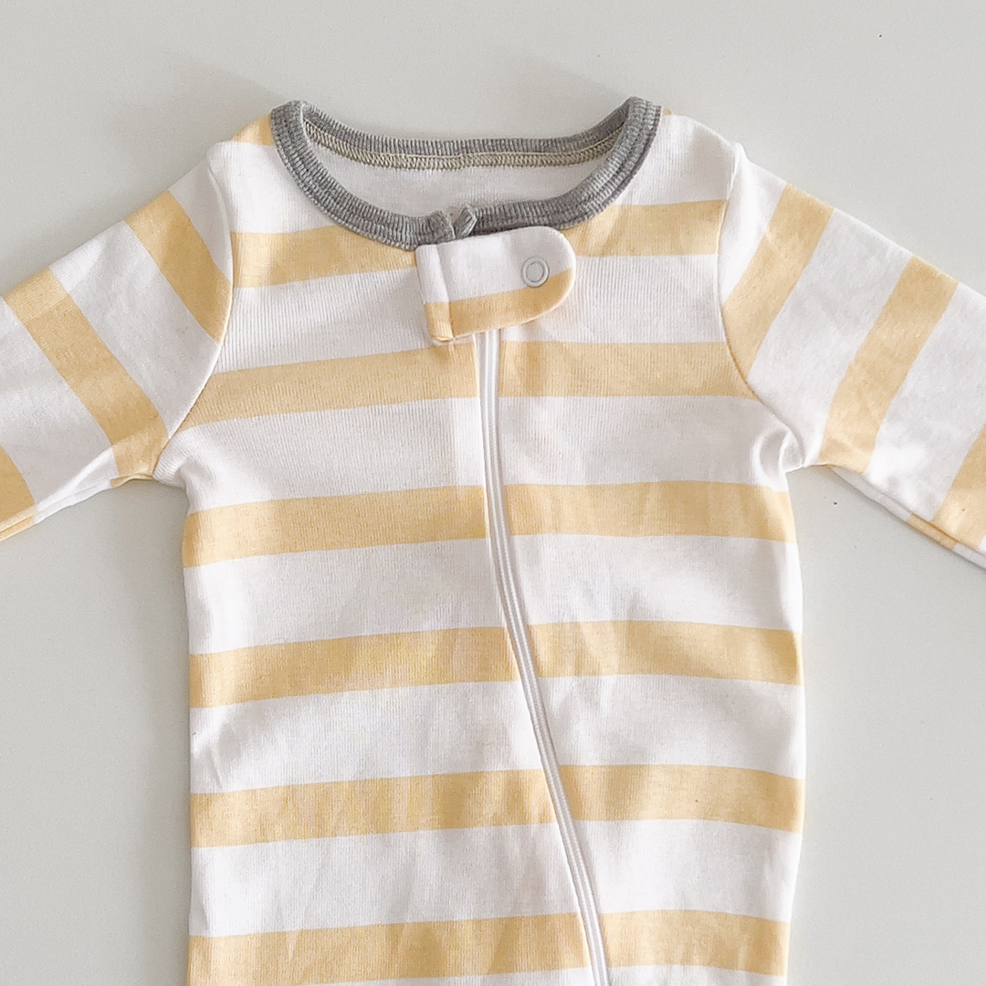 Yellow striped sleepsuit