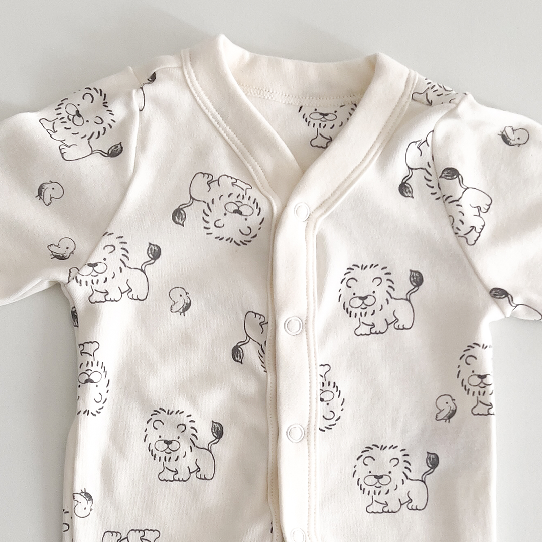 White Lion printed sleepsuit