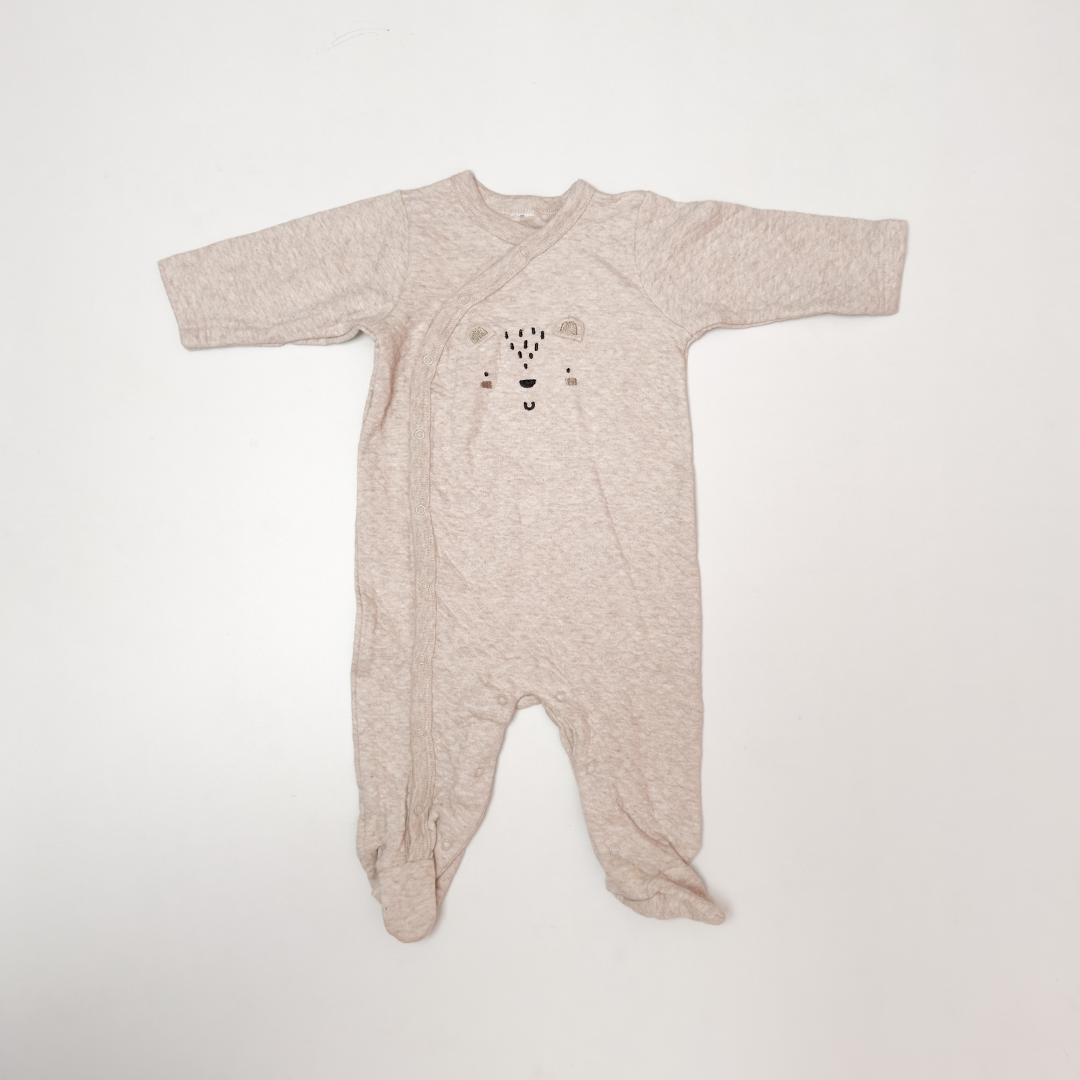OAT PASTEL QUILTED JERSEY SLEEPSUIT
