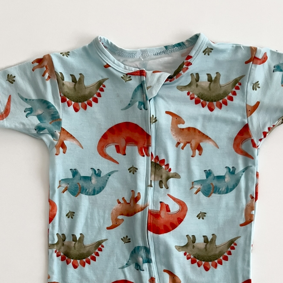 DINOSAUR PRINTED BLUE JUMPSUIT