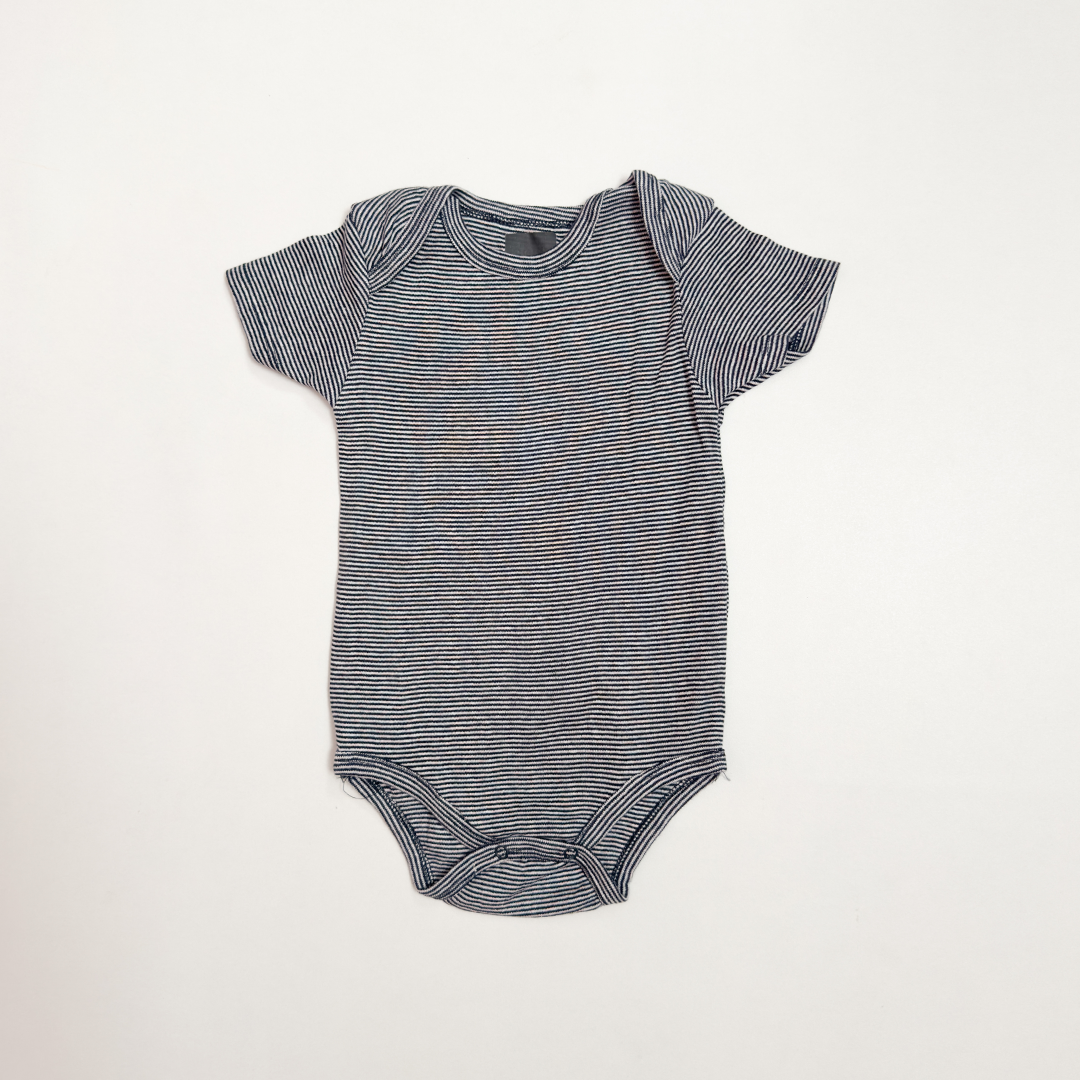NAVY BLUE STRIPED ONESIE