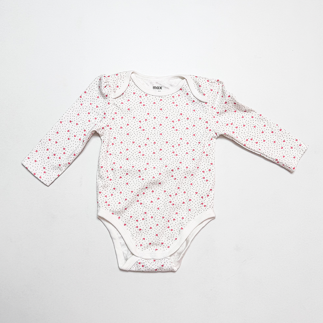 WHITE PINK LOVE ONESIE