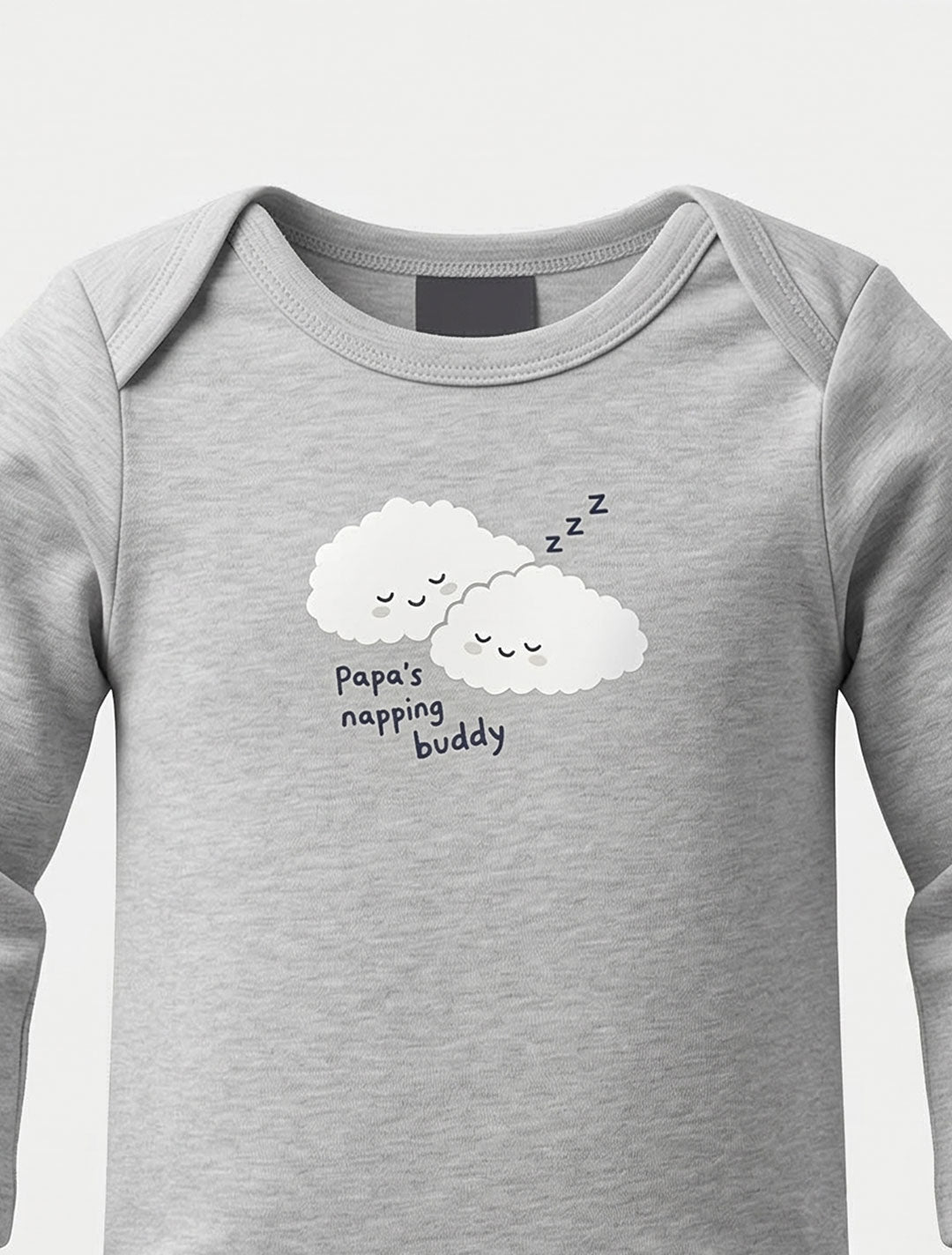 GREY CLOUD PRINTED ONESIE