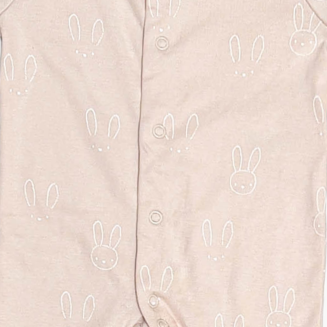 BEIGE BUNNY FACE SLEEPSUIT