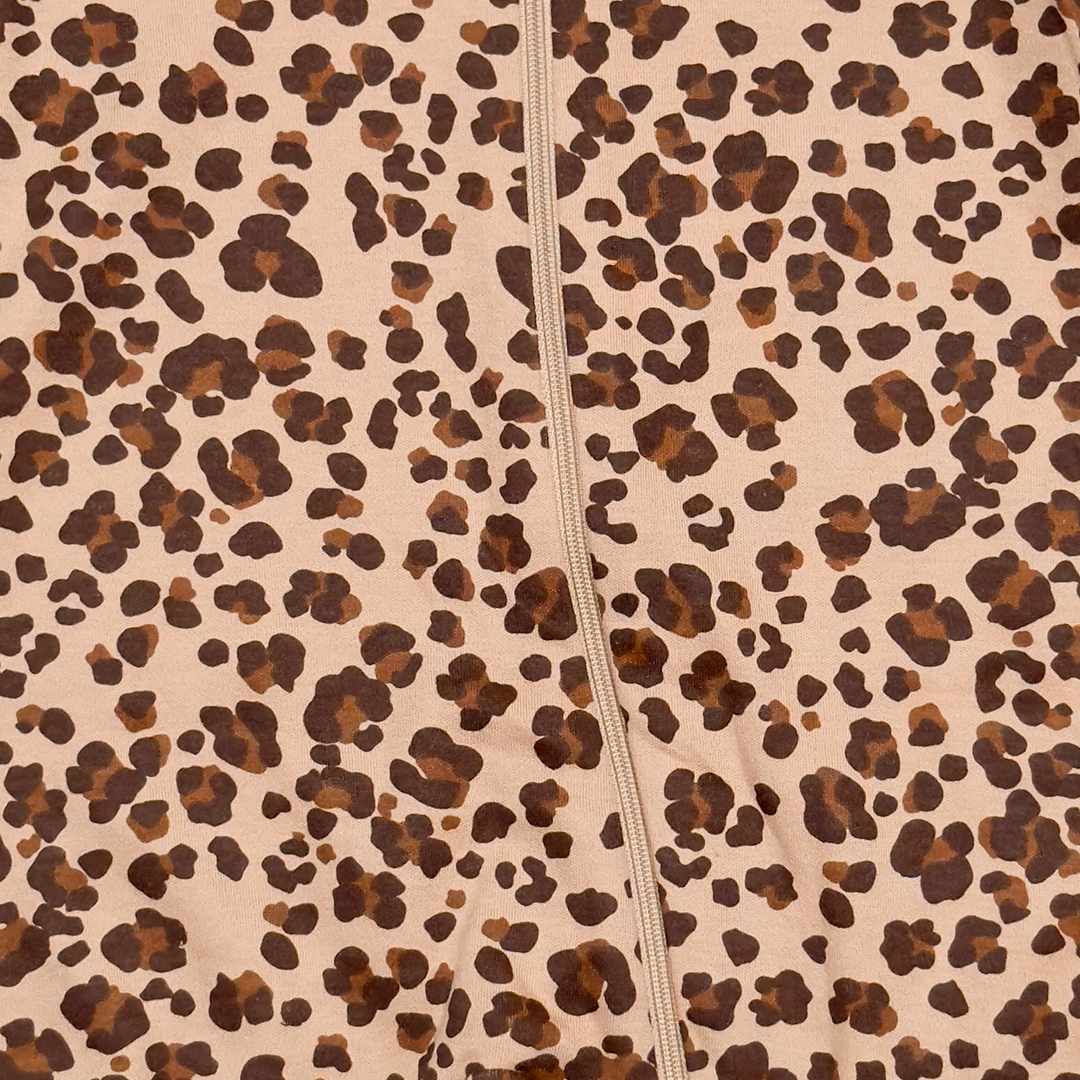 ANIMAL PRINTED ZIPPER SLEEPSUIT