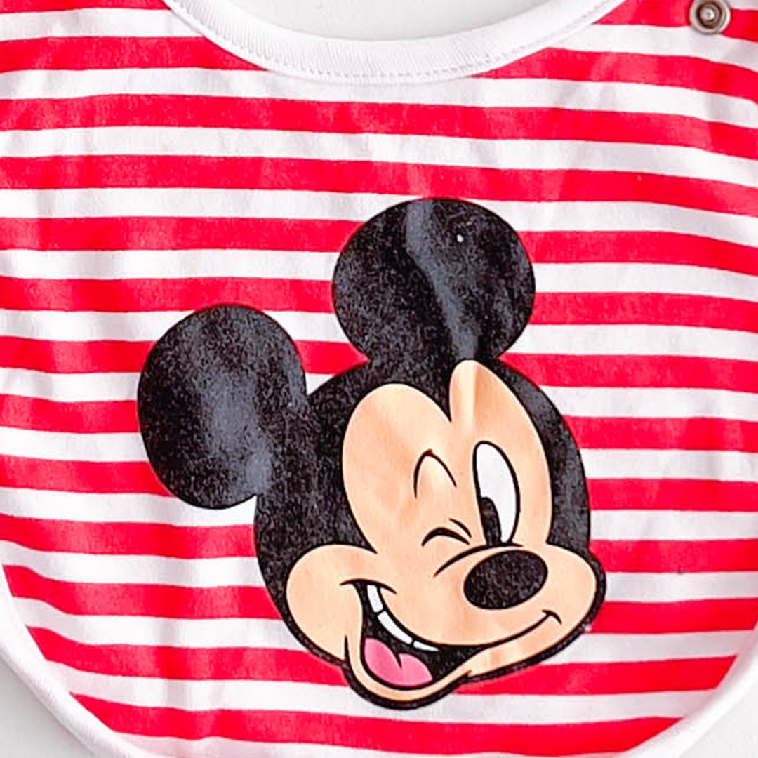 RED STRIPED ROUND BIB
