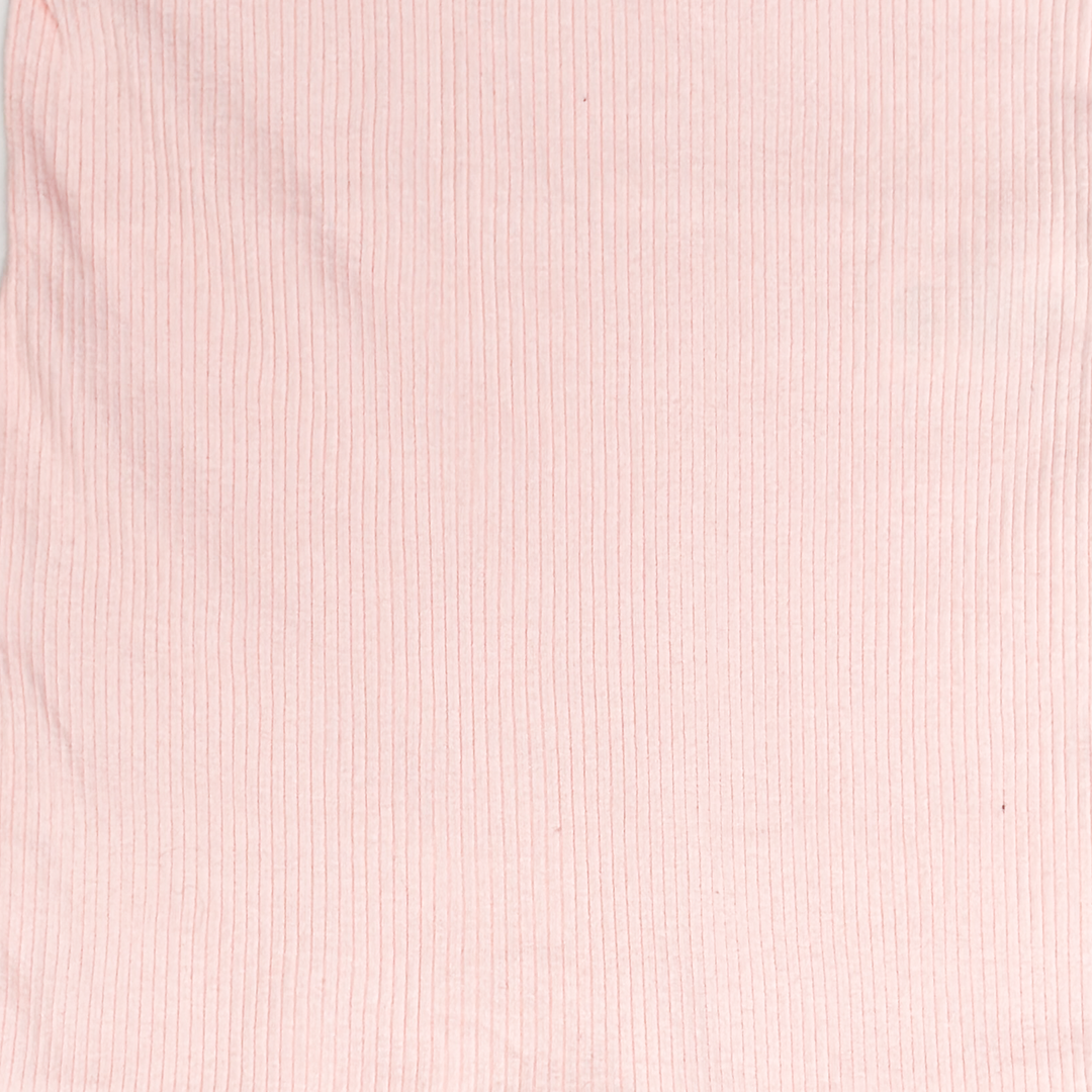 PEACH PINK RIBBED SLEEVELESS ROMPER