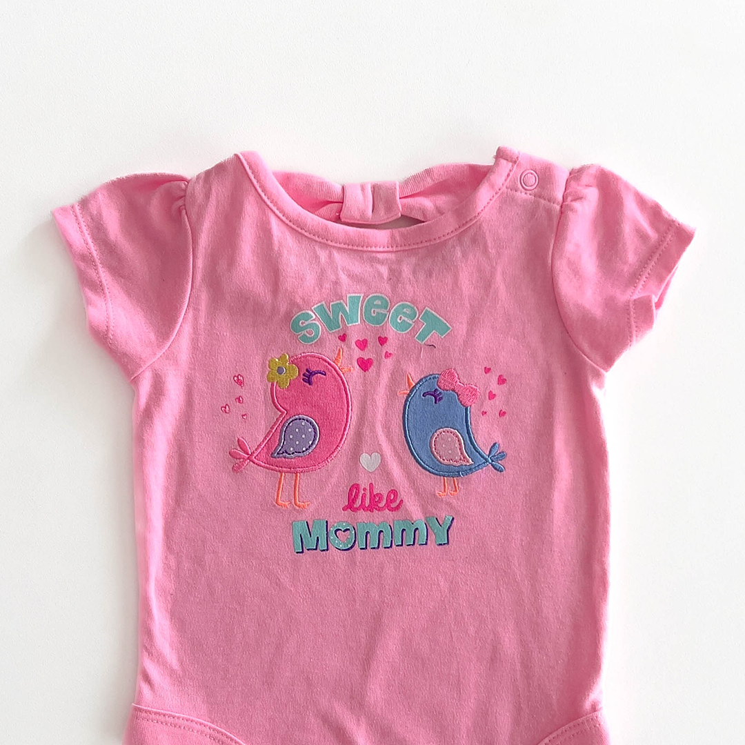 GARANIMALS PINK BIRD PRINT ONESIE