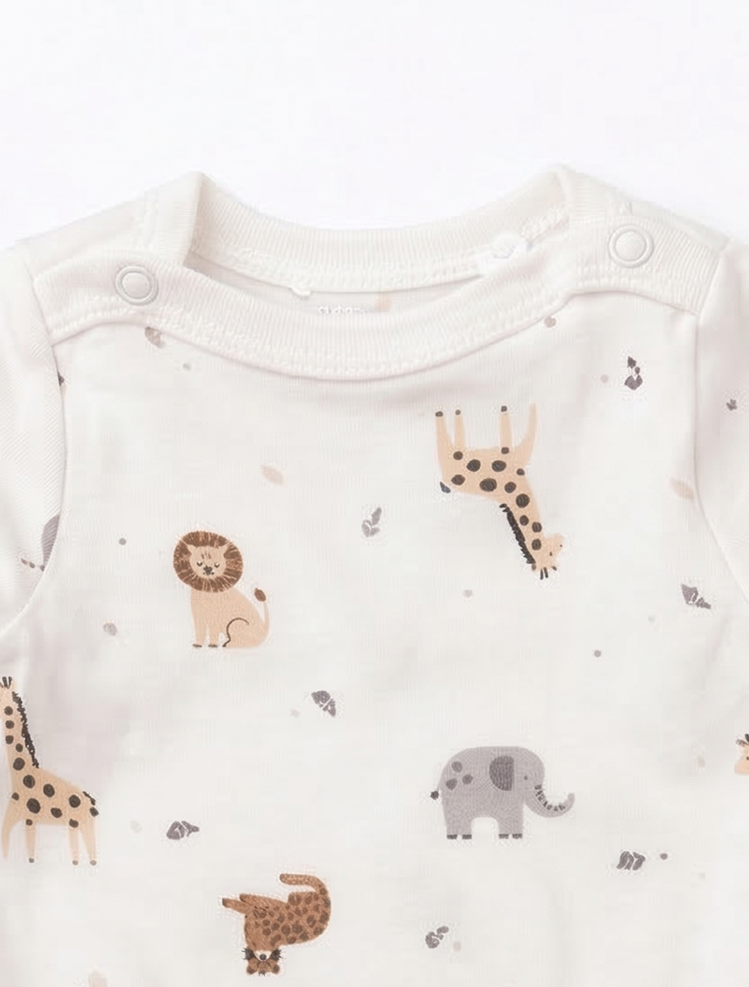 WHITE ANIMAL PRINTED ONESIE