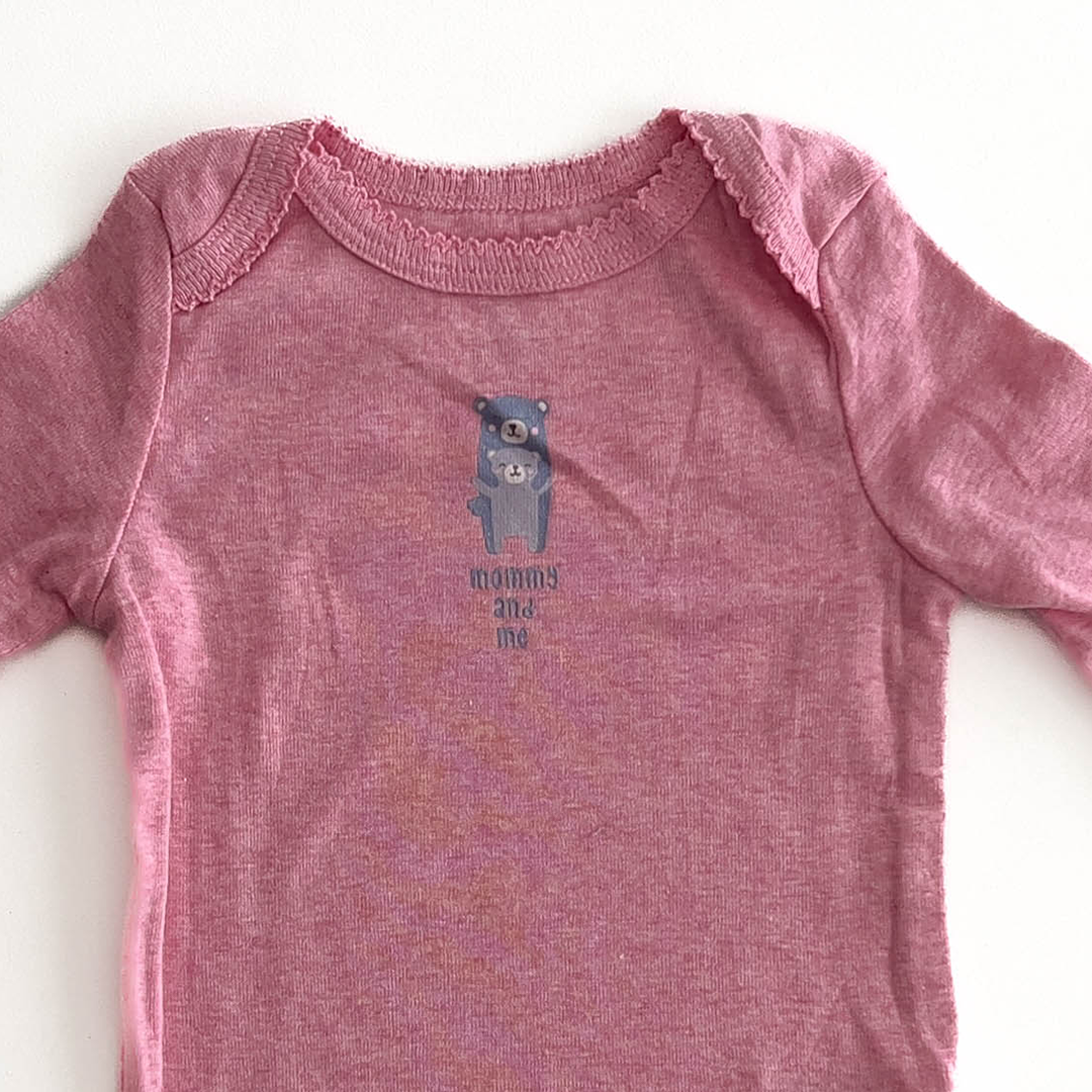 MOMMY AND ME PRINT PINK ONESIE