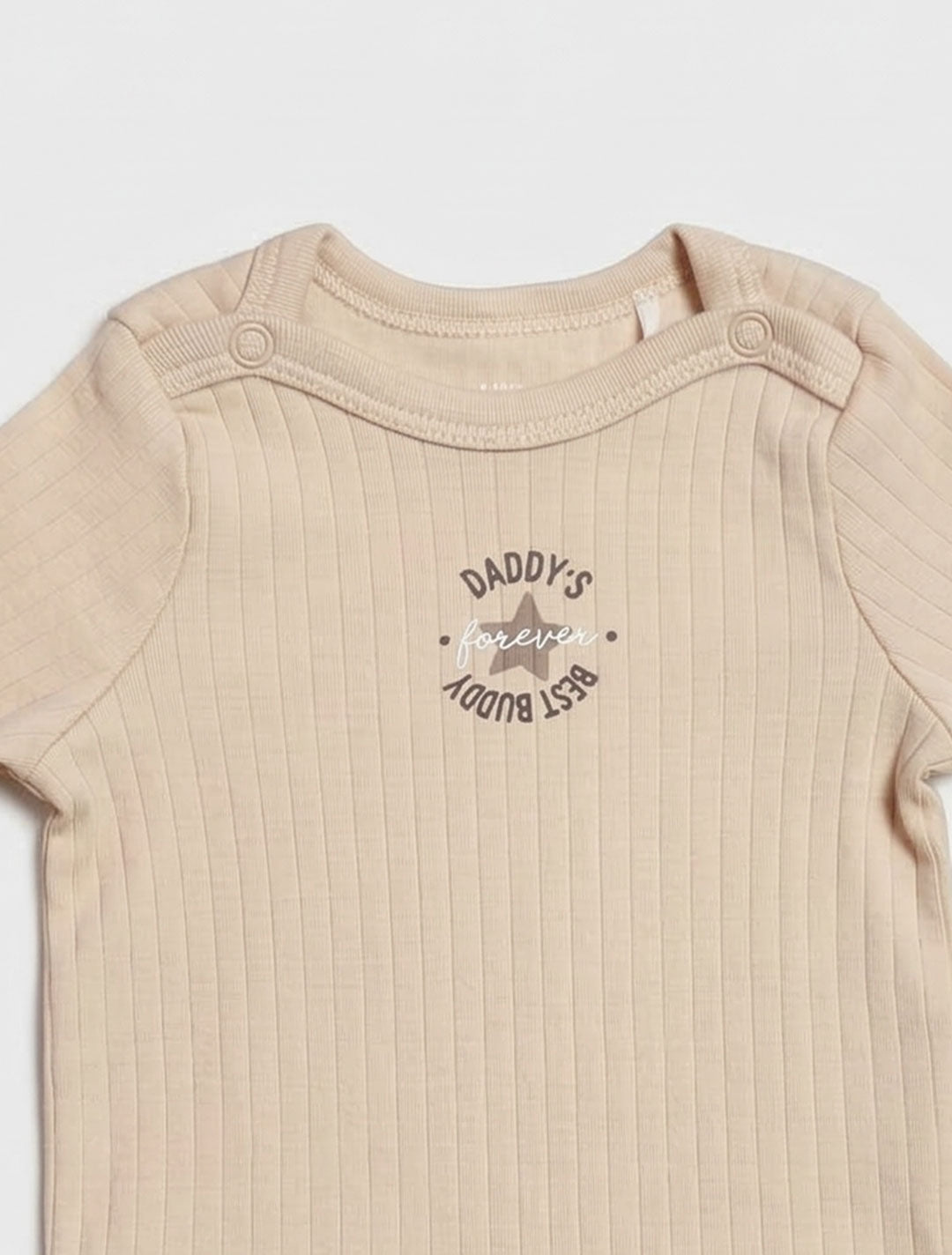 BEIGE RIBBED ONESIE