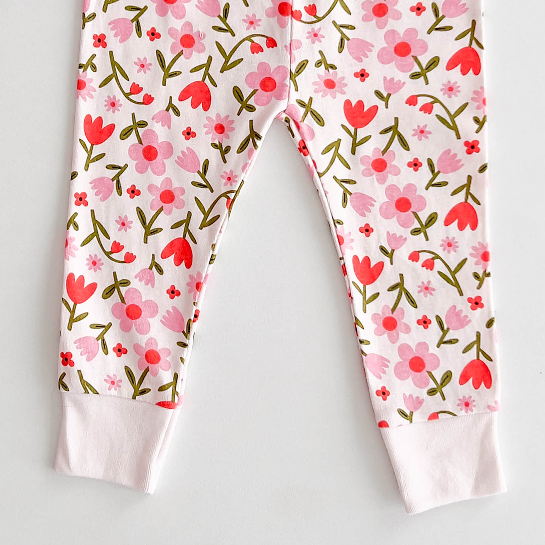 PINK FLORAL PRINTED PANTS