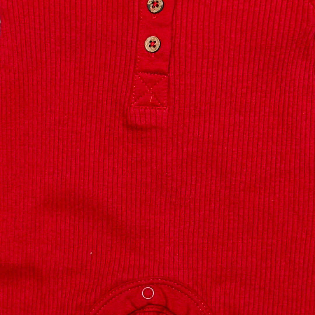 RED RIBBED RUFFLED ROPMER