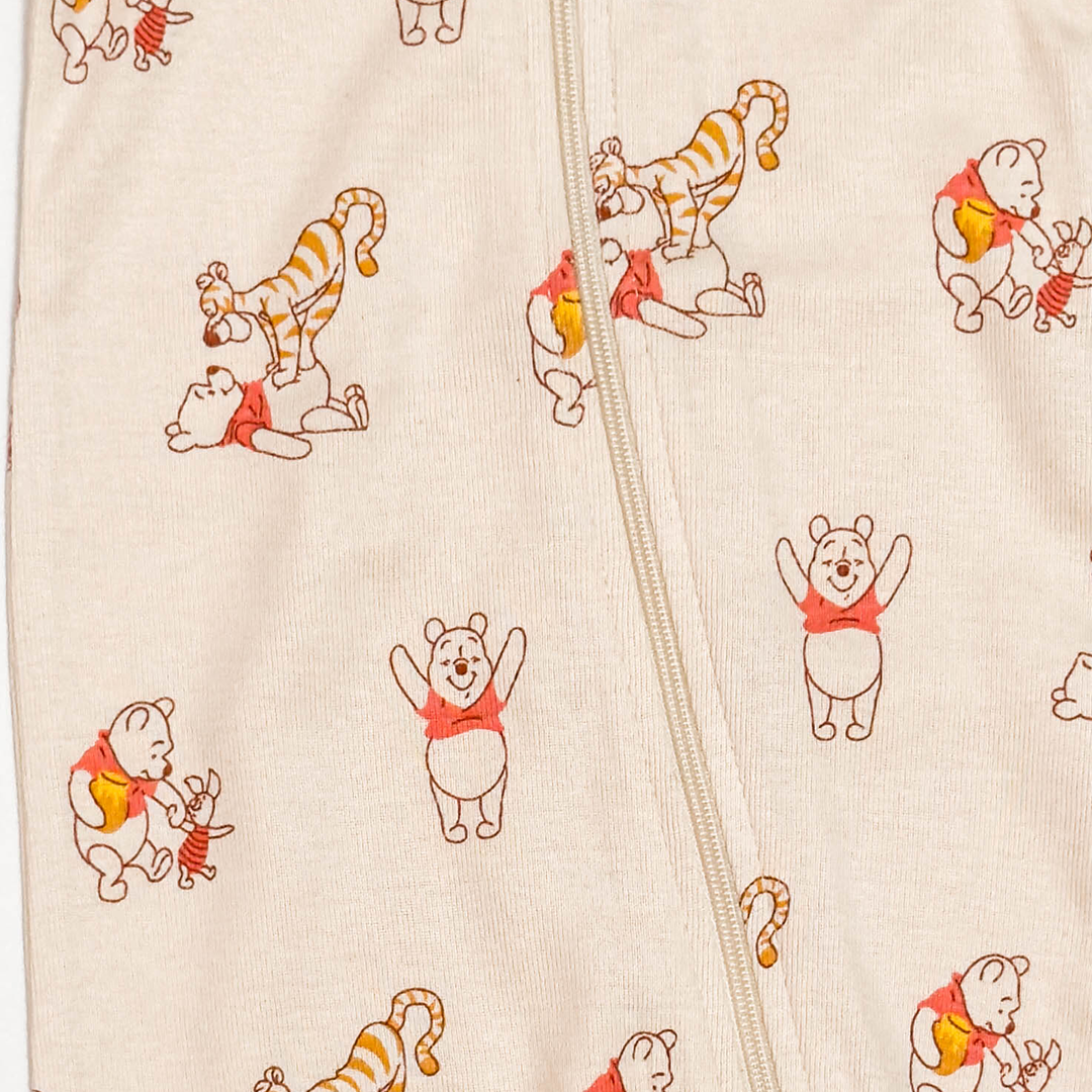 BEIGE PHOO PRINTER ZIPPER ROMPER