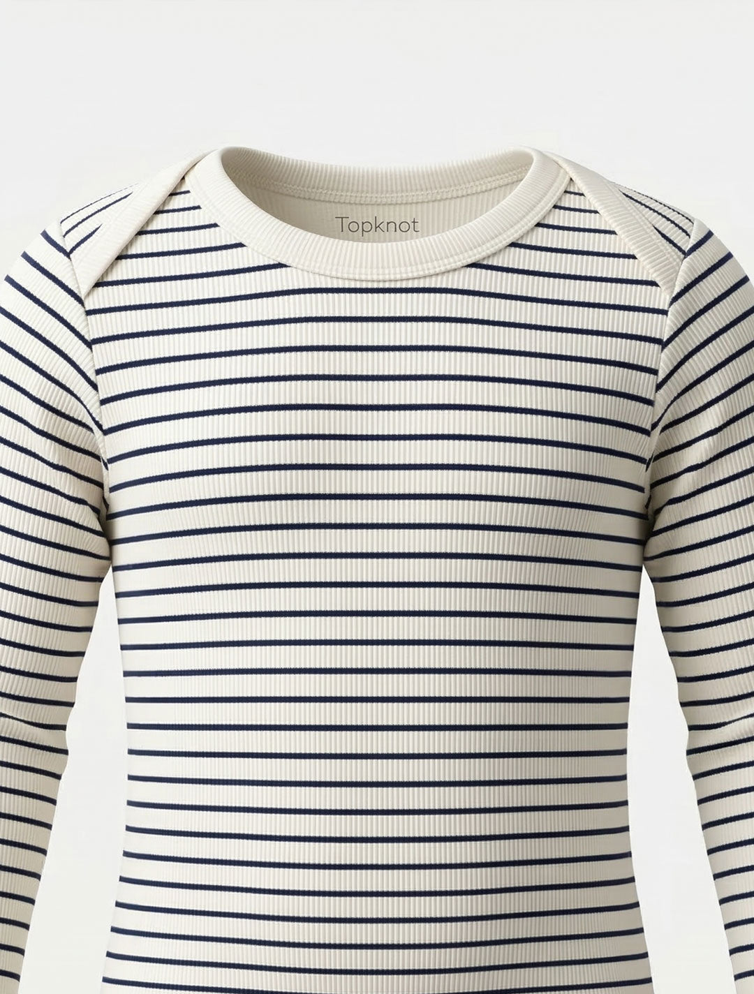 BLACK AND WHITE RIBBED STRIPES ONESIE