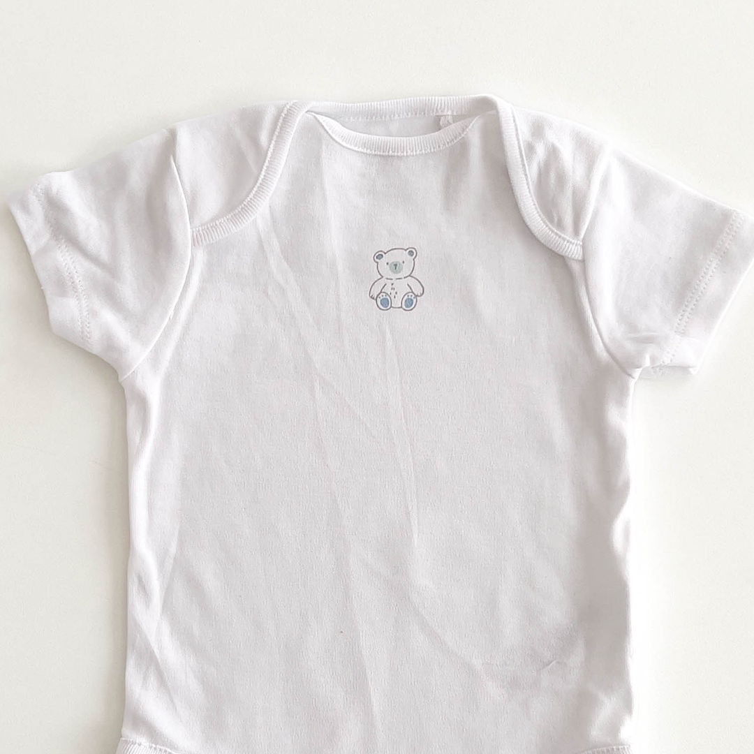 NEXT BABY WHITE BEAR PRINT ONESIE