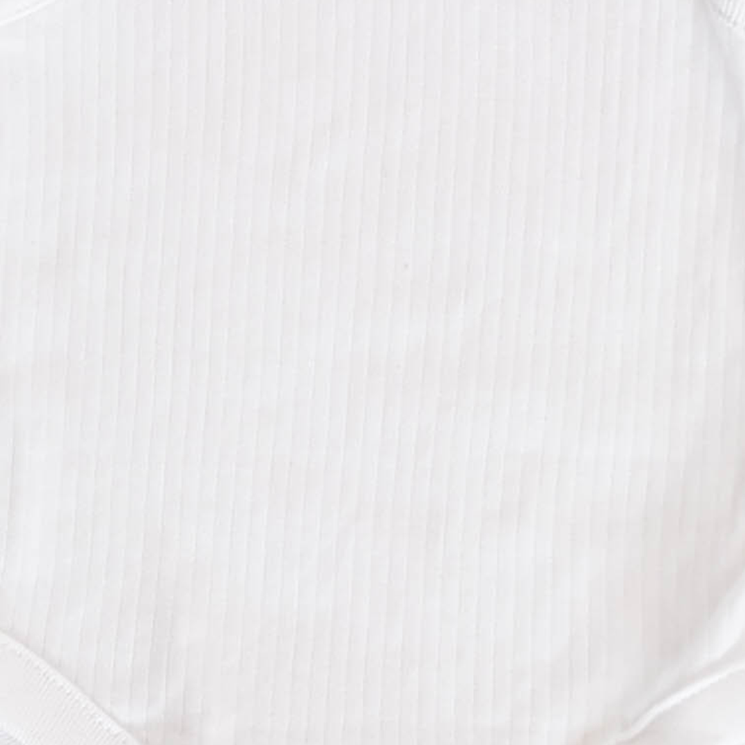 WHITE RIBBED SPAGHETTI STRAP ONESIE