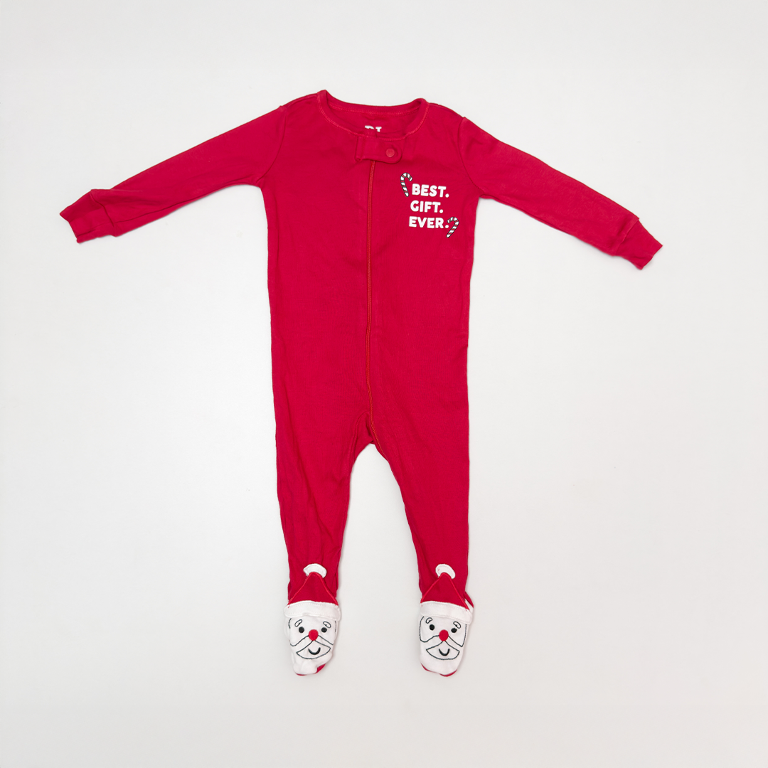 RED ZIPPER SLEEPSUIT