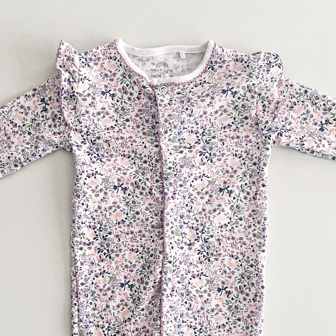 PURPLE FLORAL PRINTED SLEEPSUIT