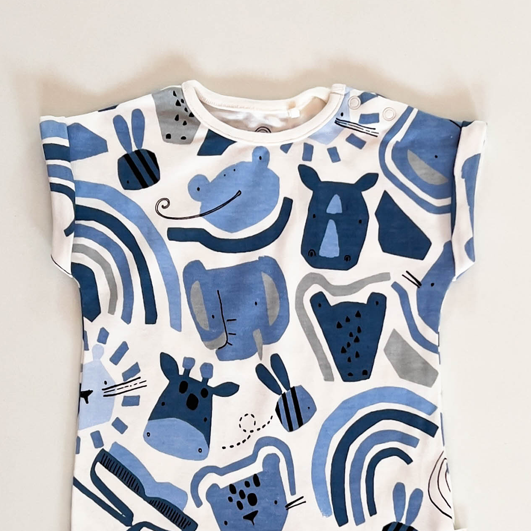 BLUE PRINTED JUMPSUIT