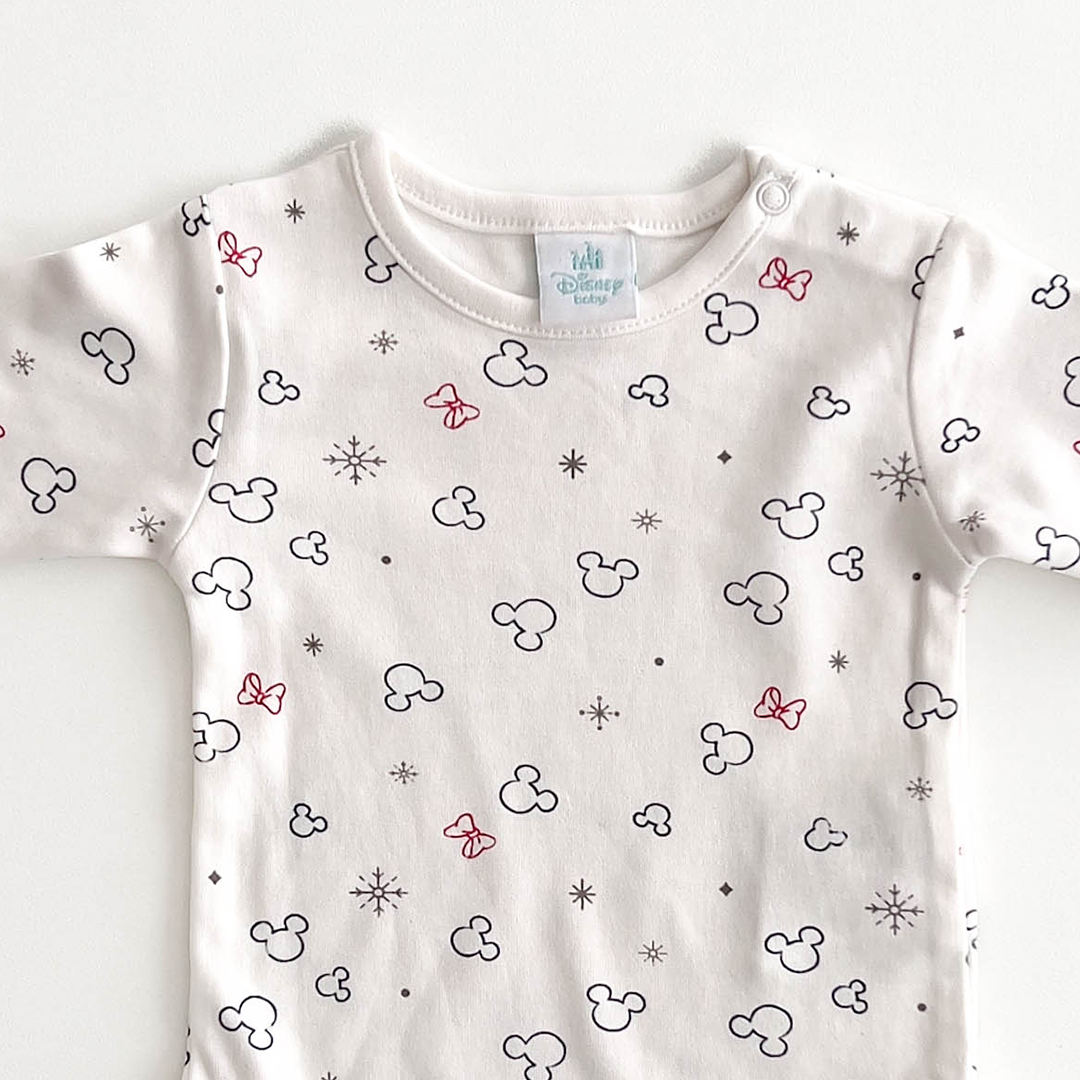 DISNEY BABY WHITE PRINTED ONESIE