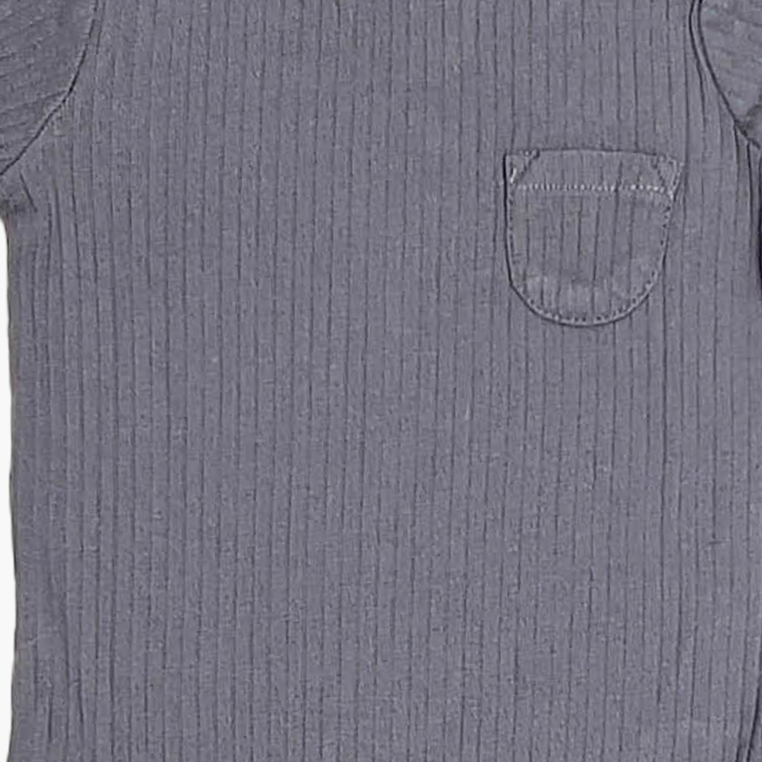 DARK GREY RIBBED ONESIE