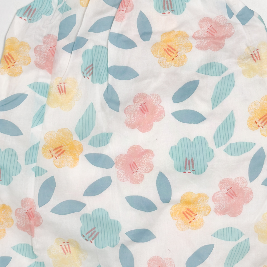 COTTON FLORAL DUNGAREE