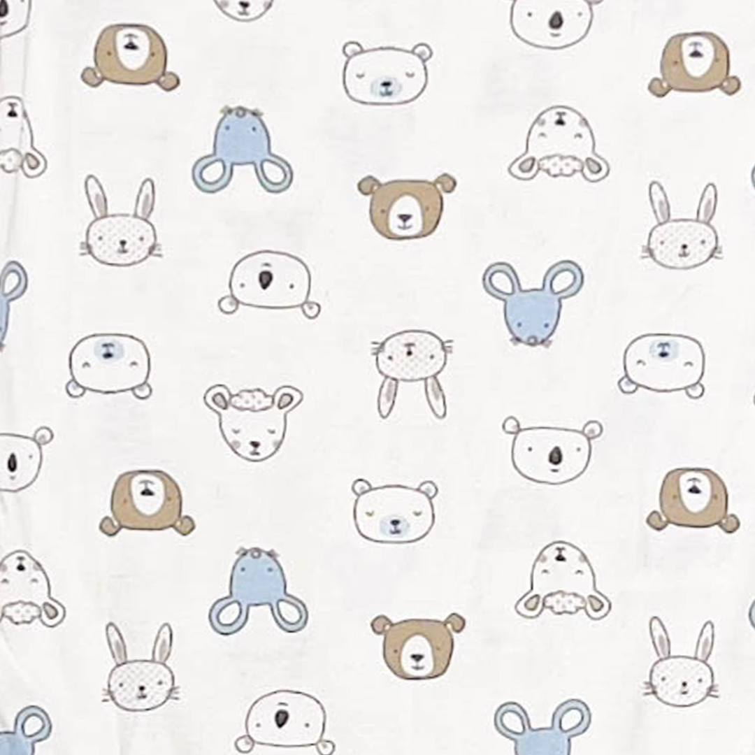 WHITE ANIMAL PRINTED ONESIE