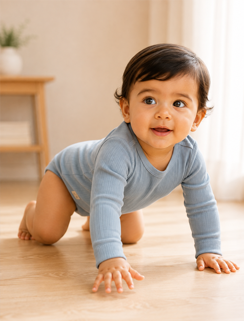 Sky blue ribbed onesie