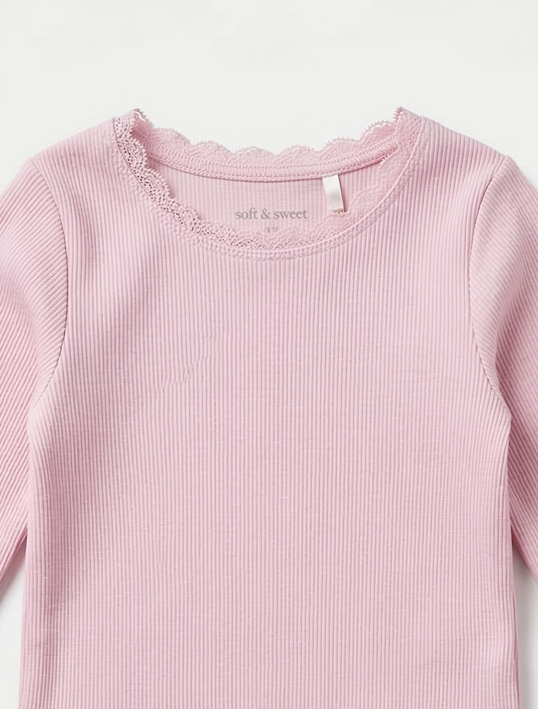 LAVENDER RIBBED LACE WORKED ONESIE
