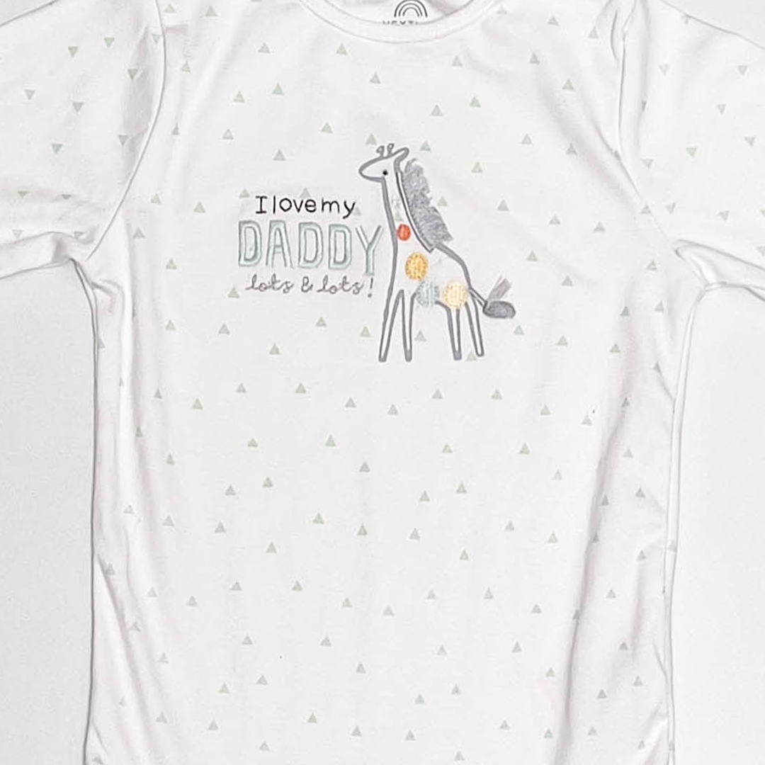 WHITE TRIANGLE PRINTED ONESIE