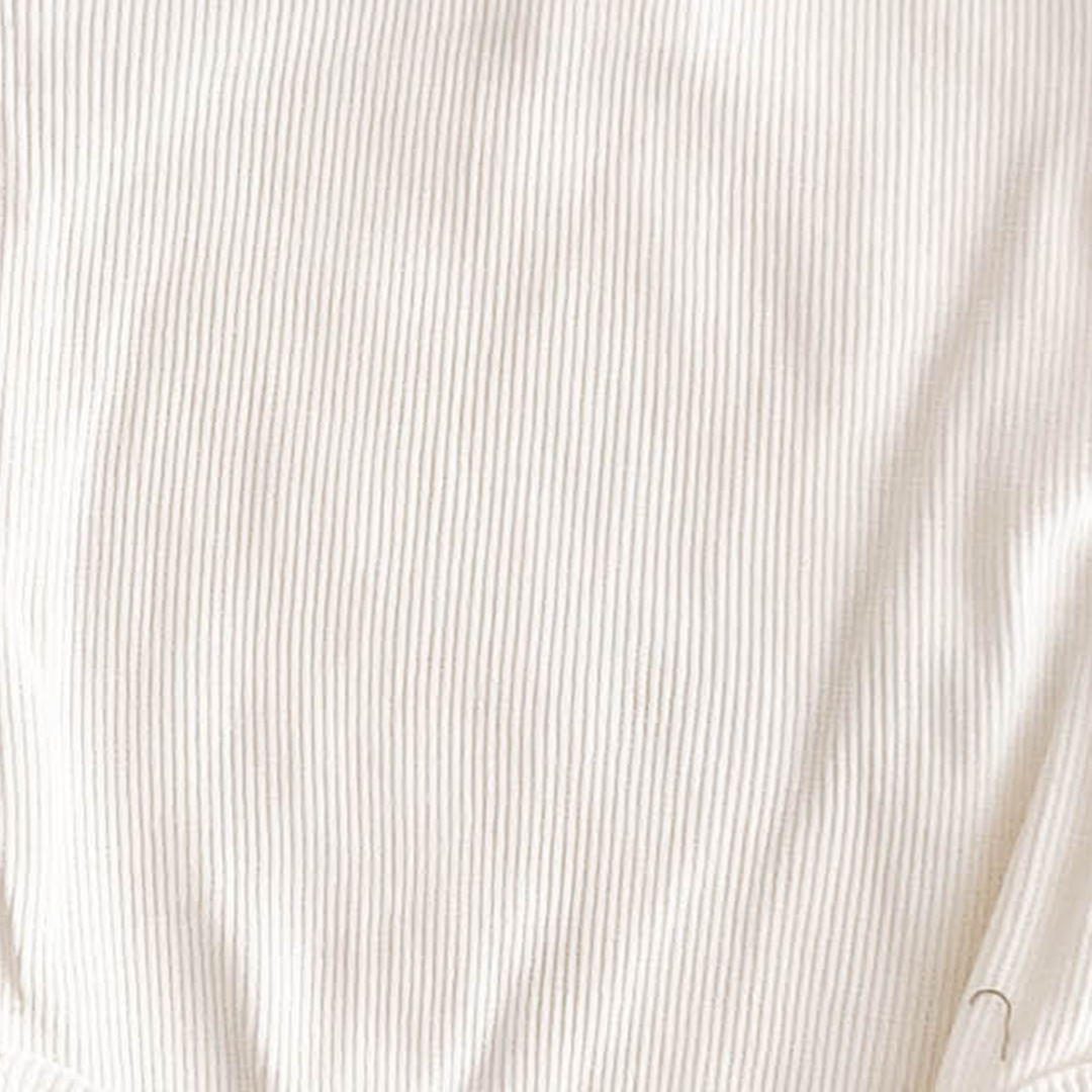 WHITE RIBBED FANCY ONESIE