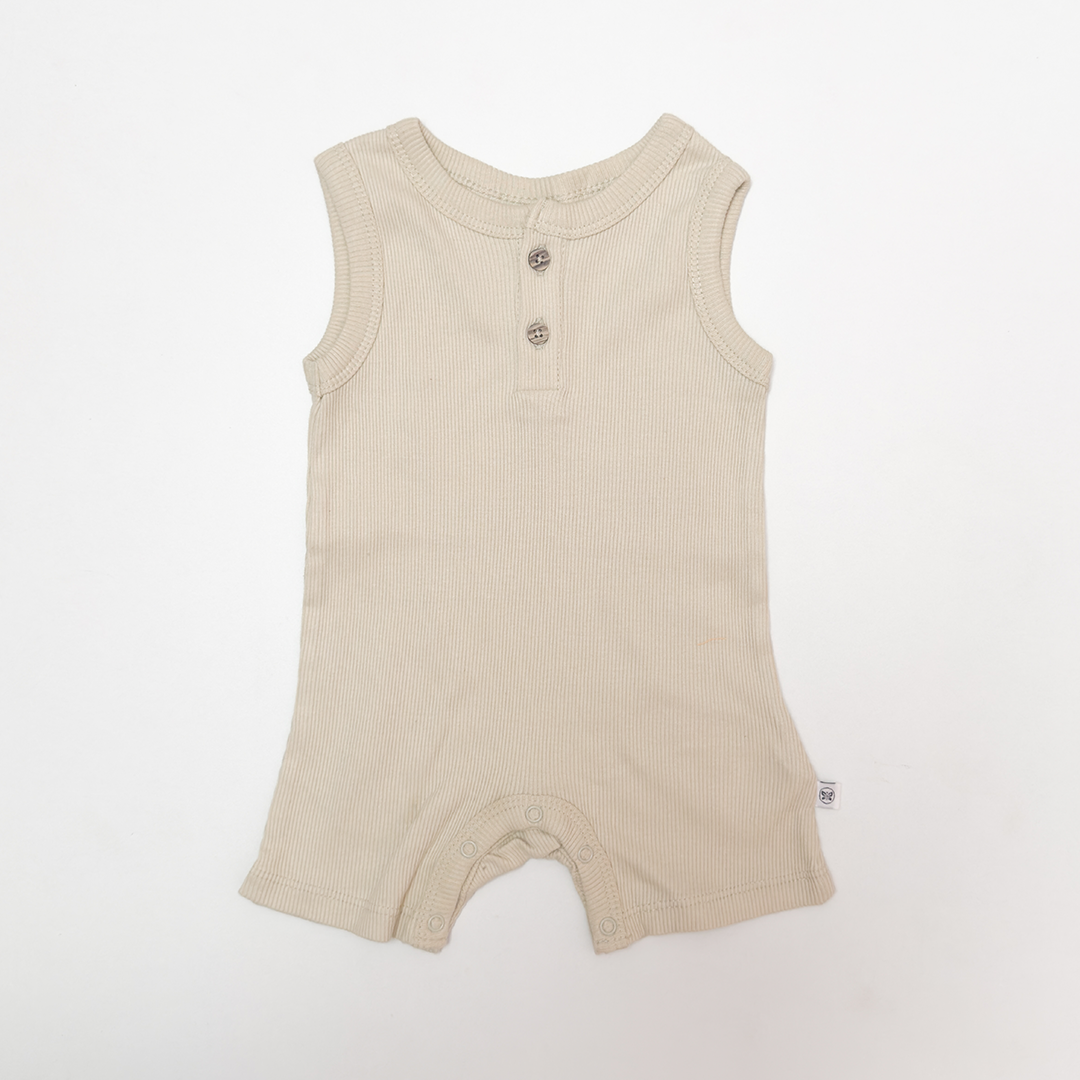 TAN BROWN RIBBED JUMPSUIT