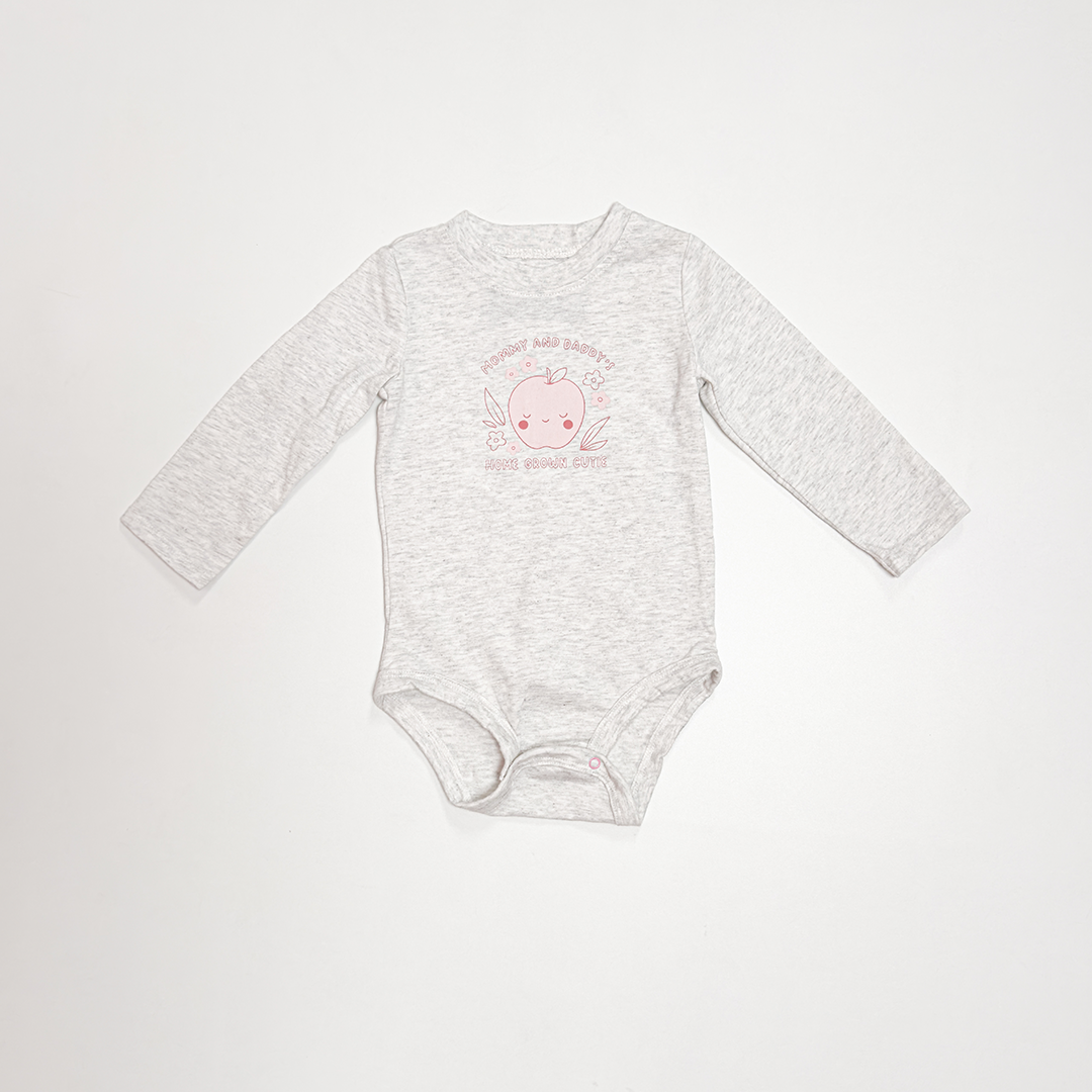 GREY PRINTED FULL SLEEVE ONESIE