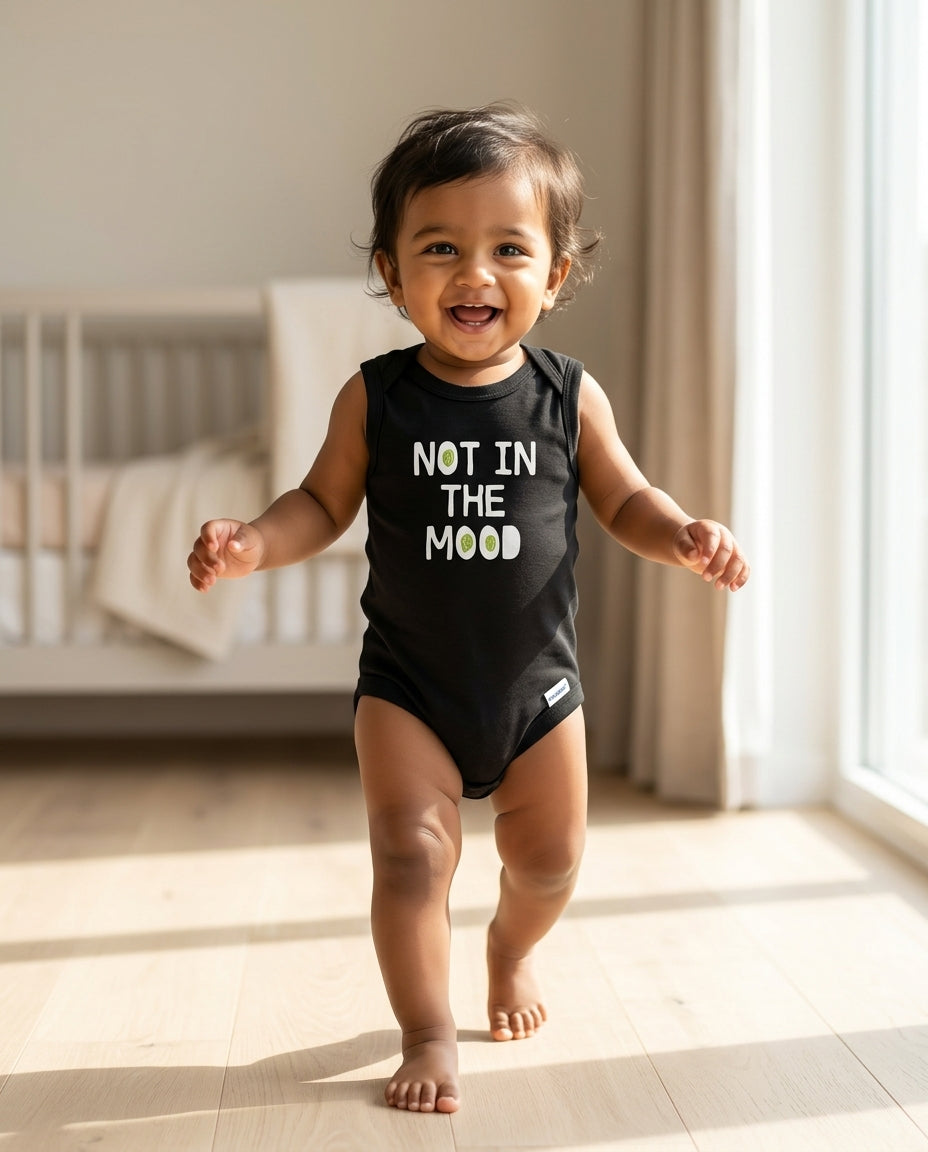 Black printed onesie