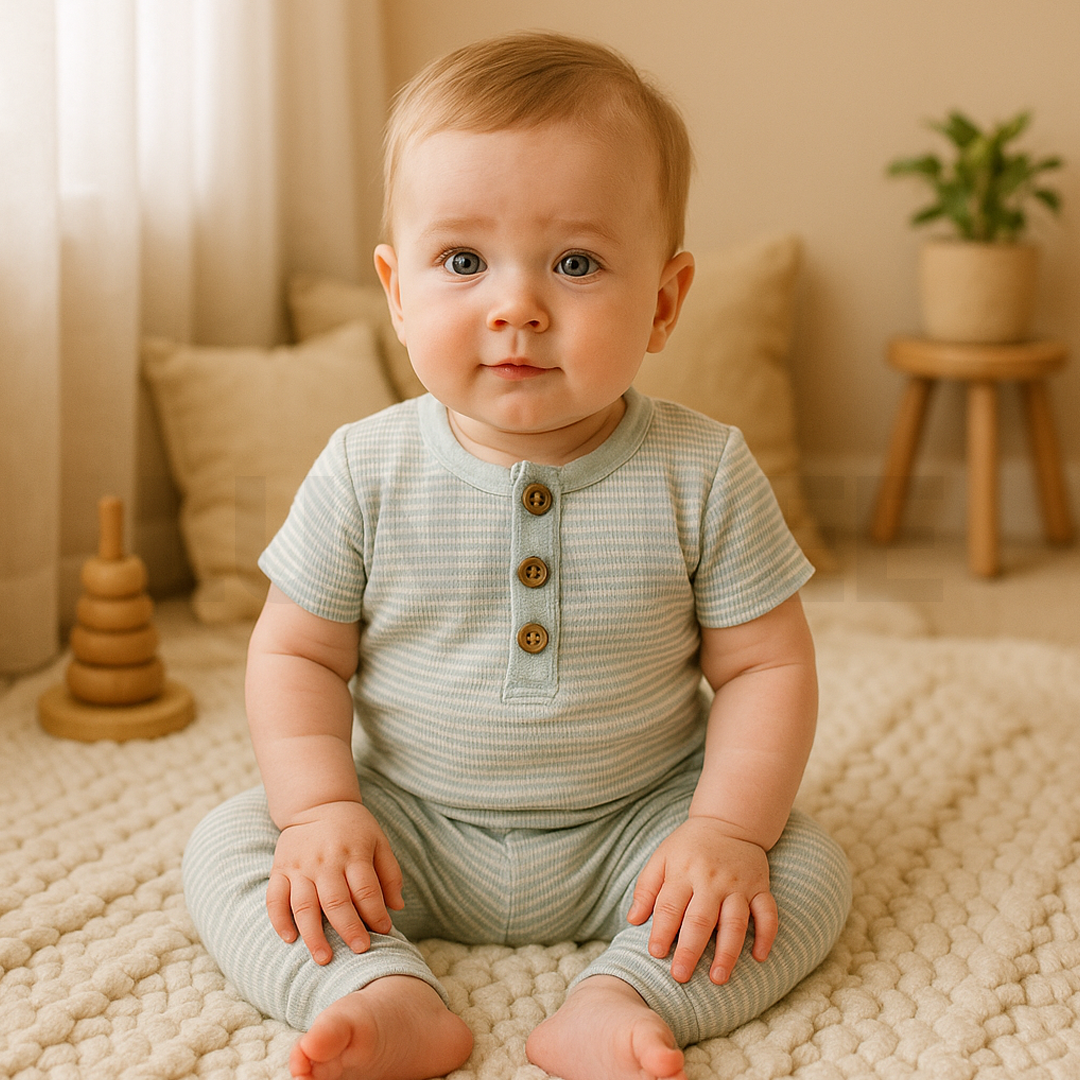 LIGHT MINT KNITTED ROMPER
