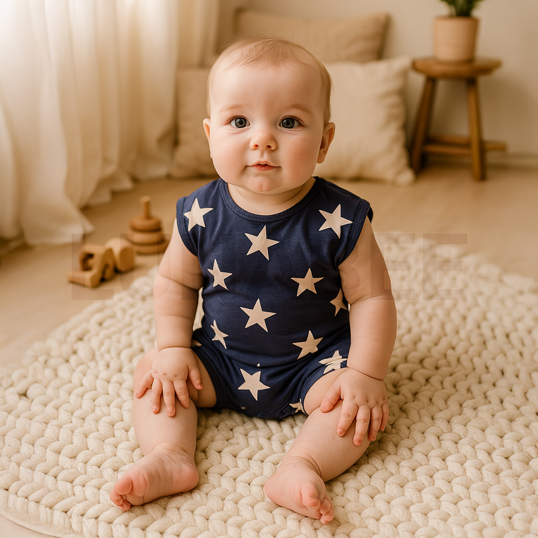 NAVY BLUE STAR PRINTED JUMPSUIT