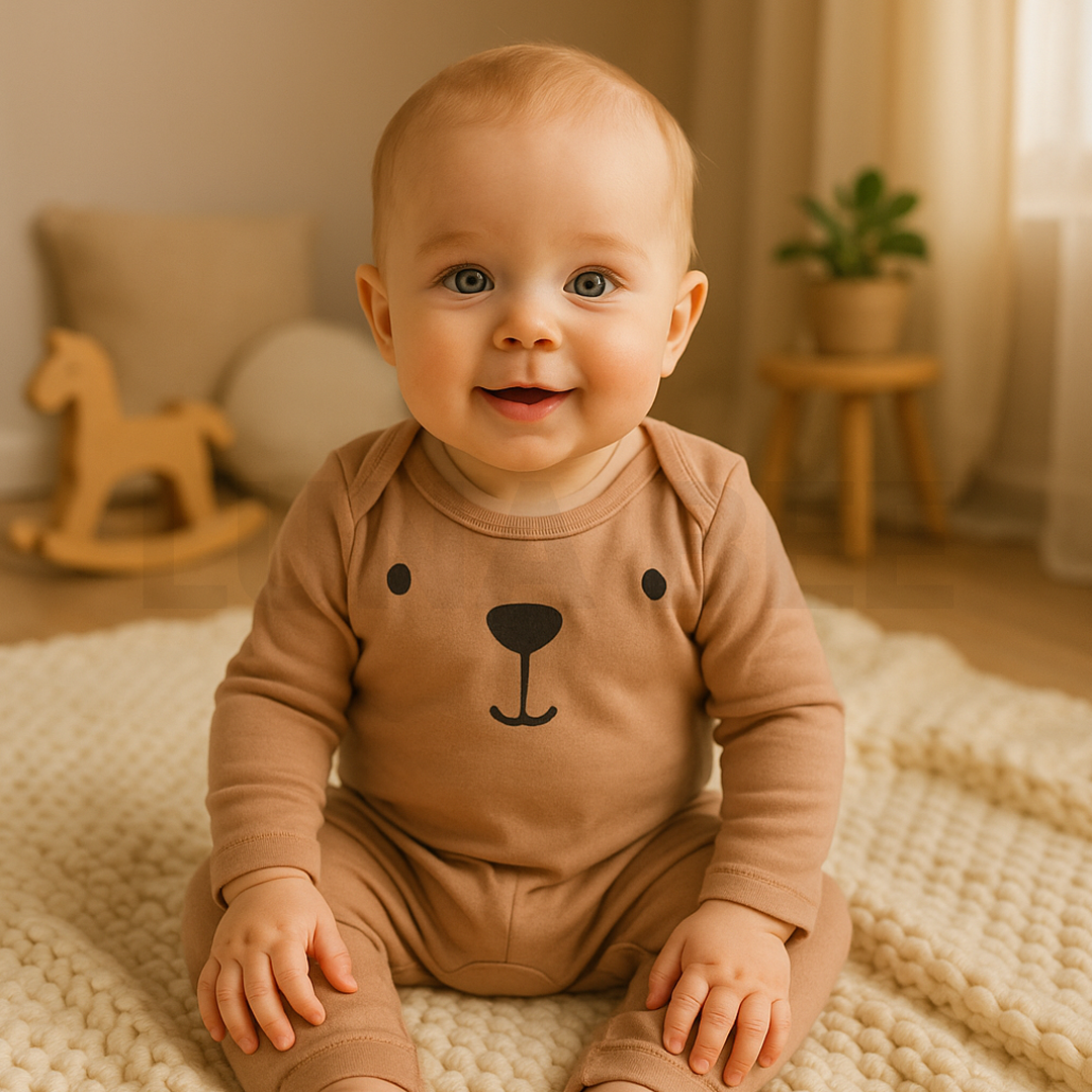 BEIGE PRINTED ROMPER