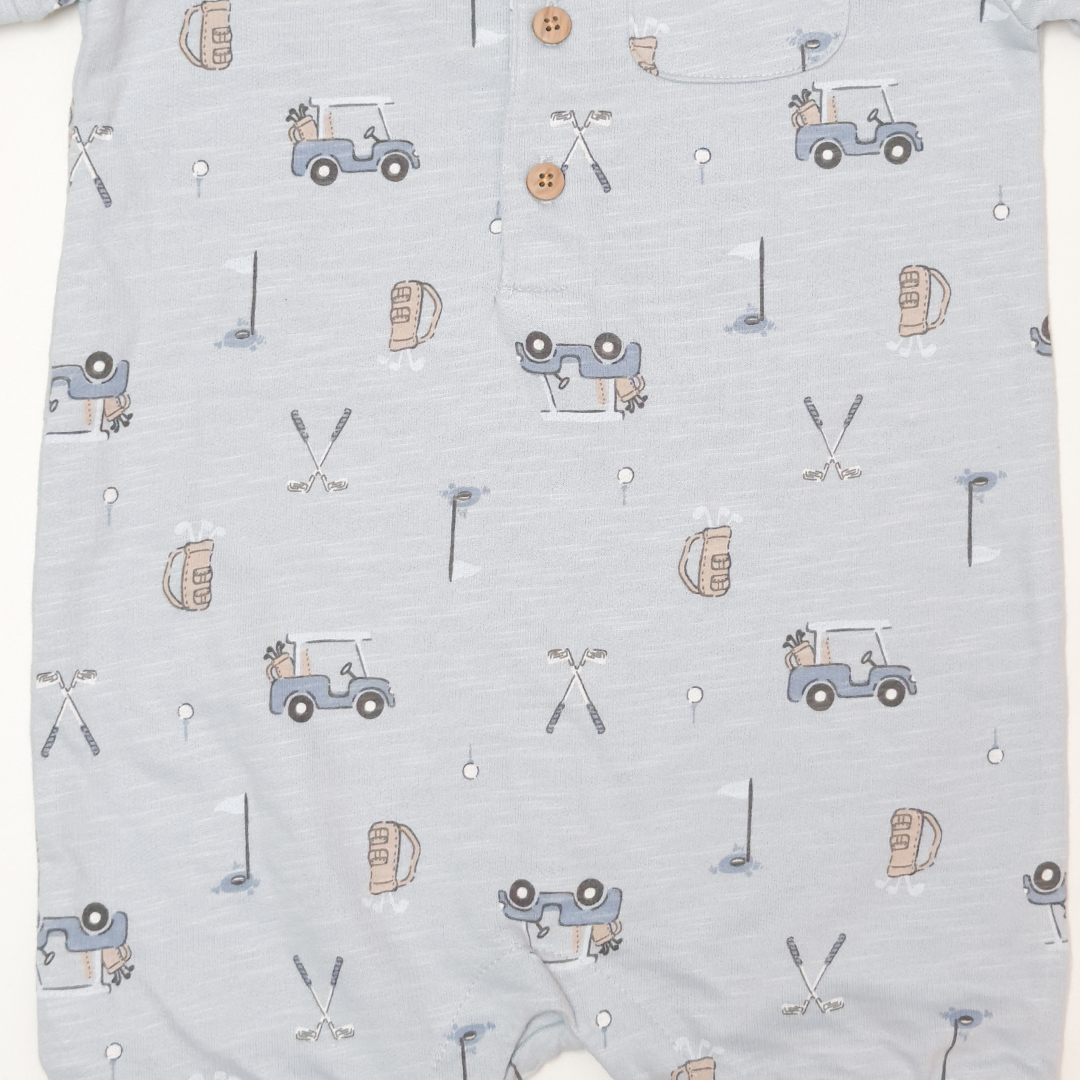 BLUE COLLAR CAR PRINTED JUMPSUIT