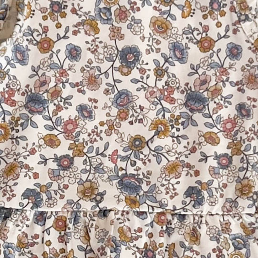 BLUE FLORAL PRINTED SUNSUIT