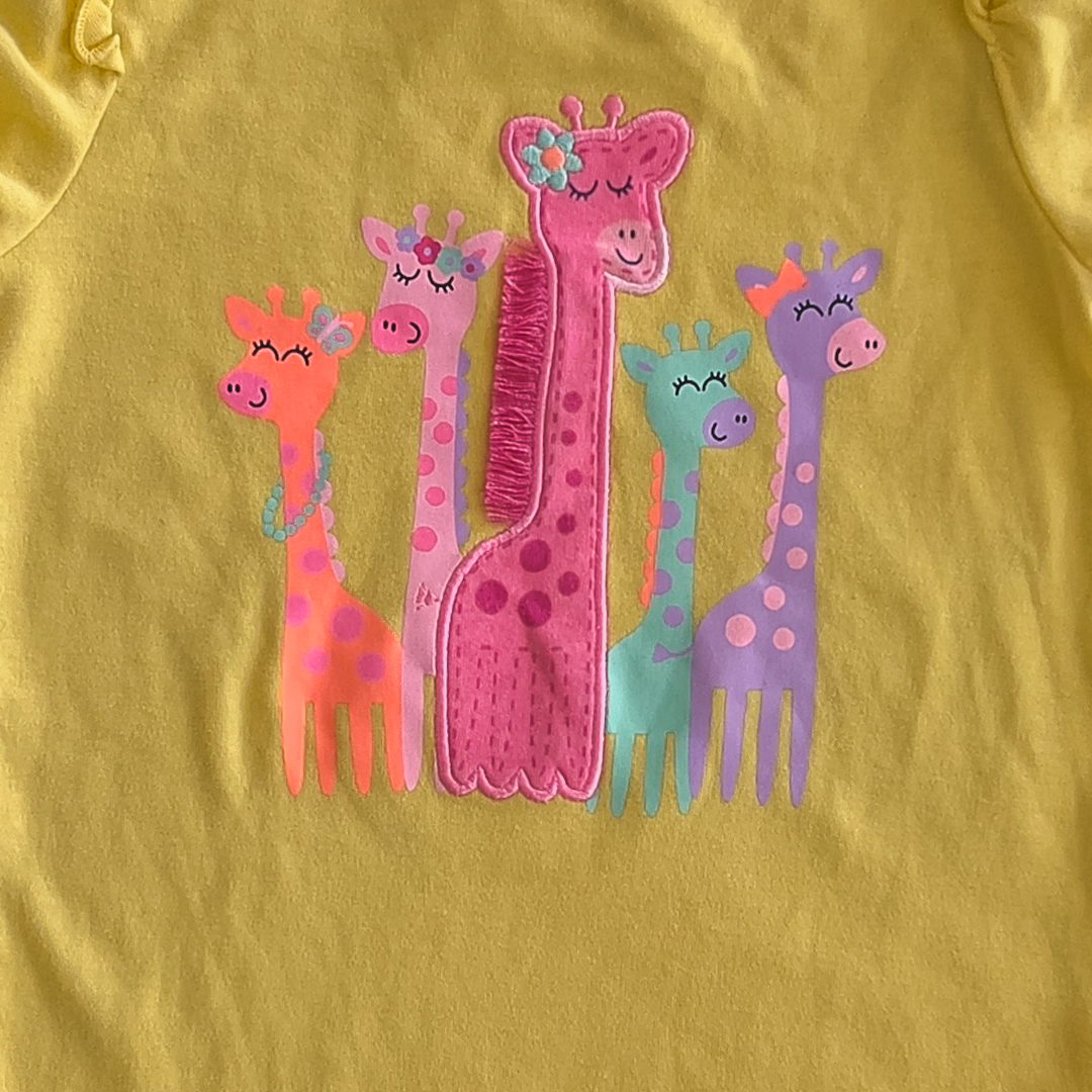 YELLOW GIRLS GIRAFFE PRINT ONESISE