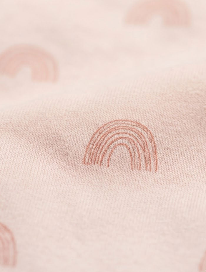 Pink ribbon zipper sleep suit