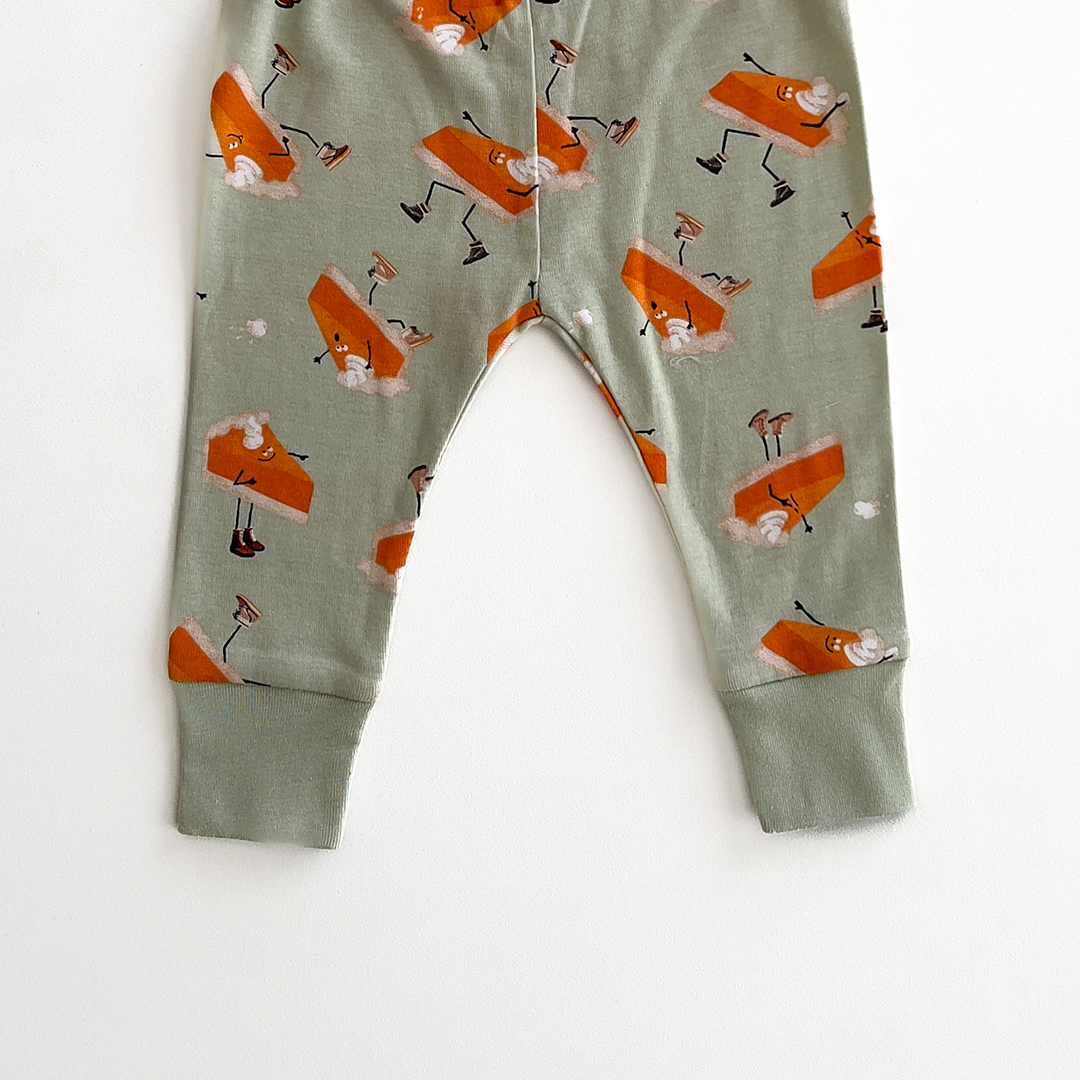 GREEN PATTERNED COTTON PANTS