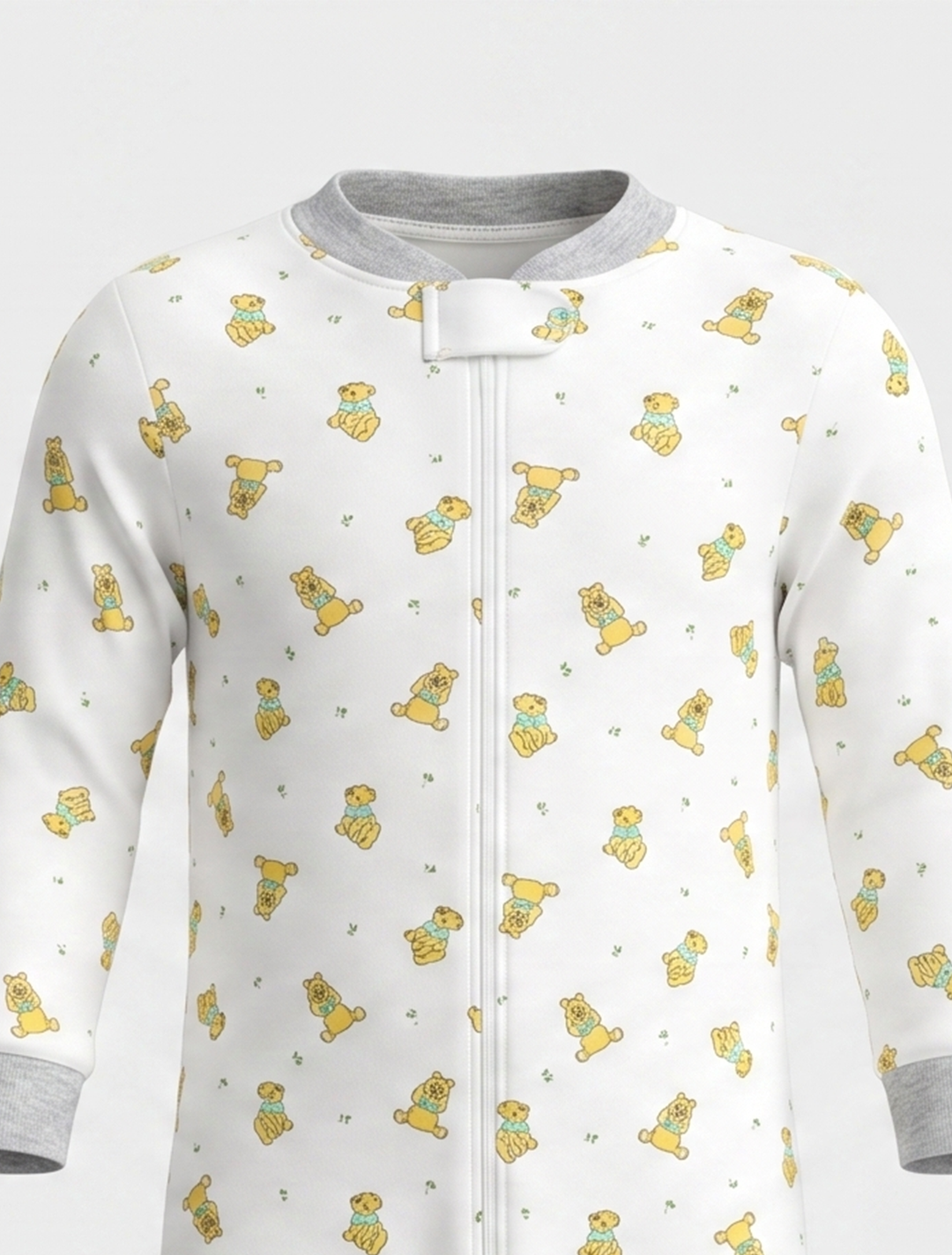 Phoo patterned zipper sleepsuit