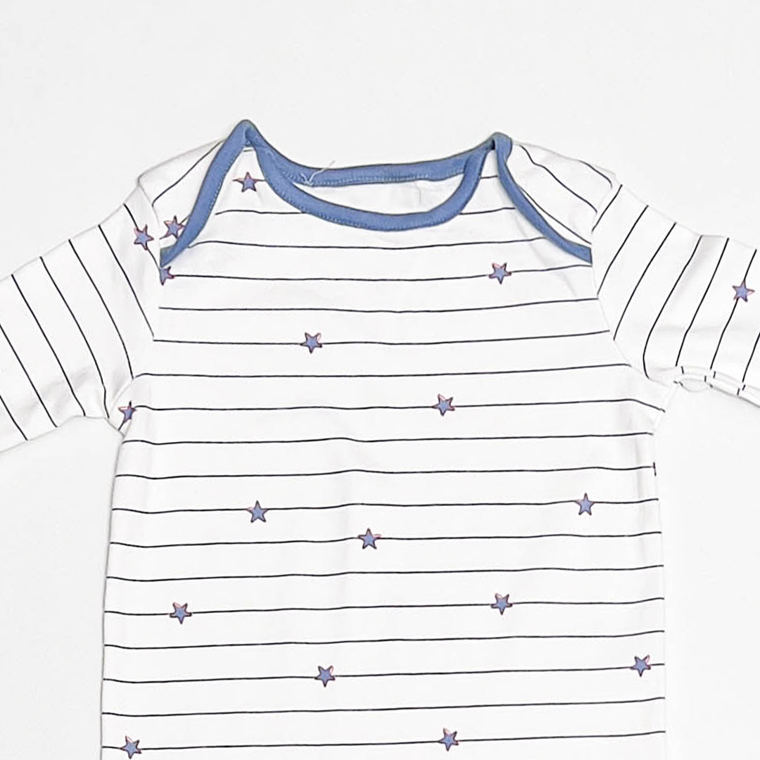 BLUE STRIPED STAR ROMPER