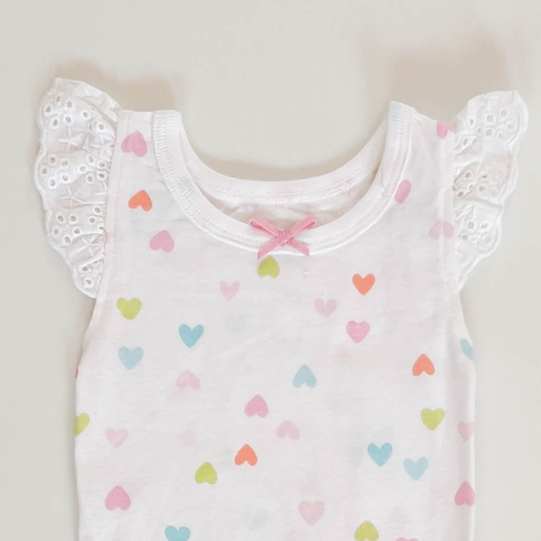 WHITE LOVE PRINTED ONESIE