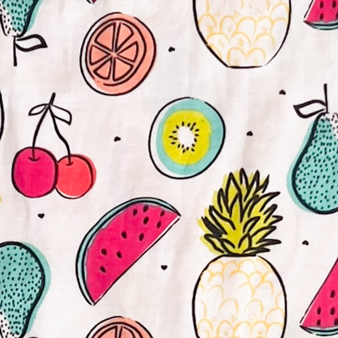FRUIT PRINT TIED ROMPER