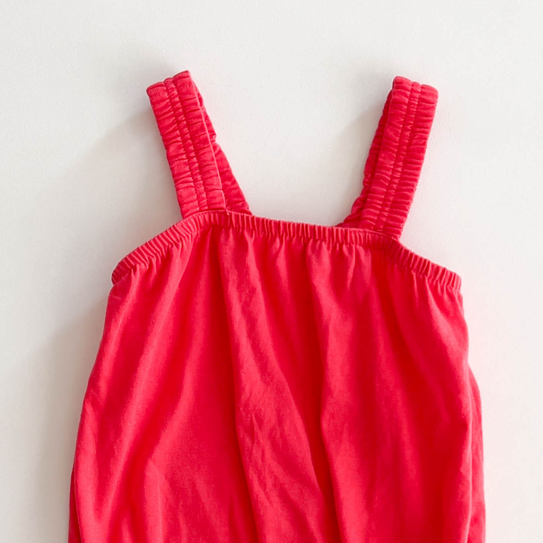 RED PLAIN FANCY ONESIE