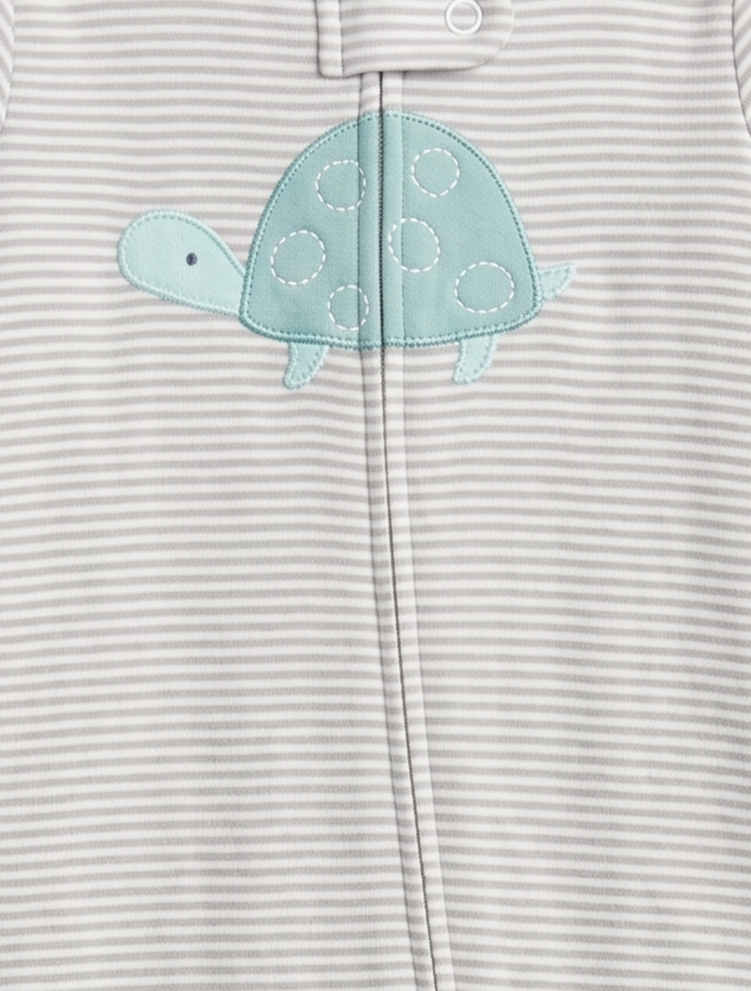 GREY STRIPED ZIPPER SLEEPSUIT